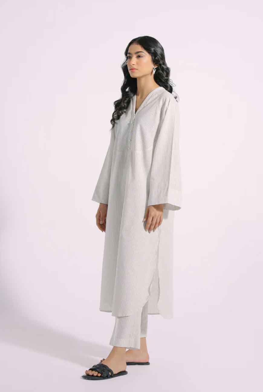 Ethnic PK Designer Off White Solid Suit E0109 - Desi Posh