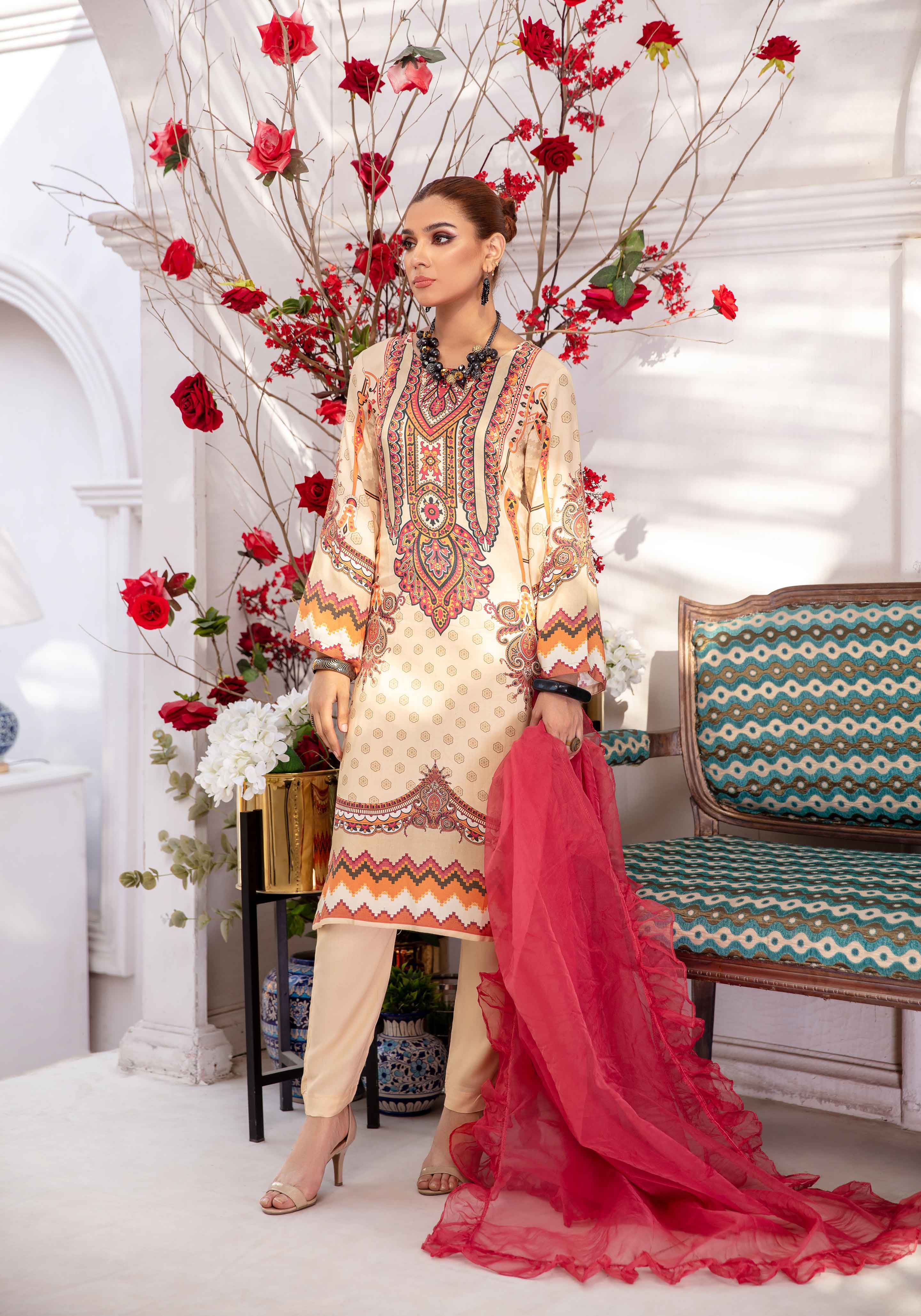 Garnet by Simrans Light Beige Linen Suit with Trousers - Desi Posh