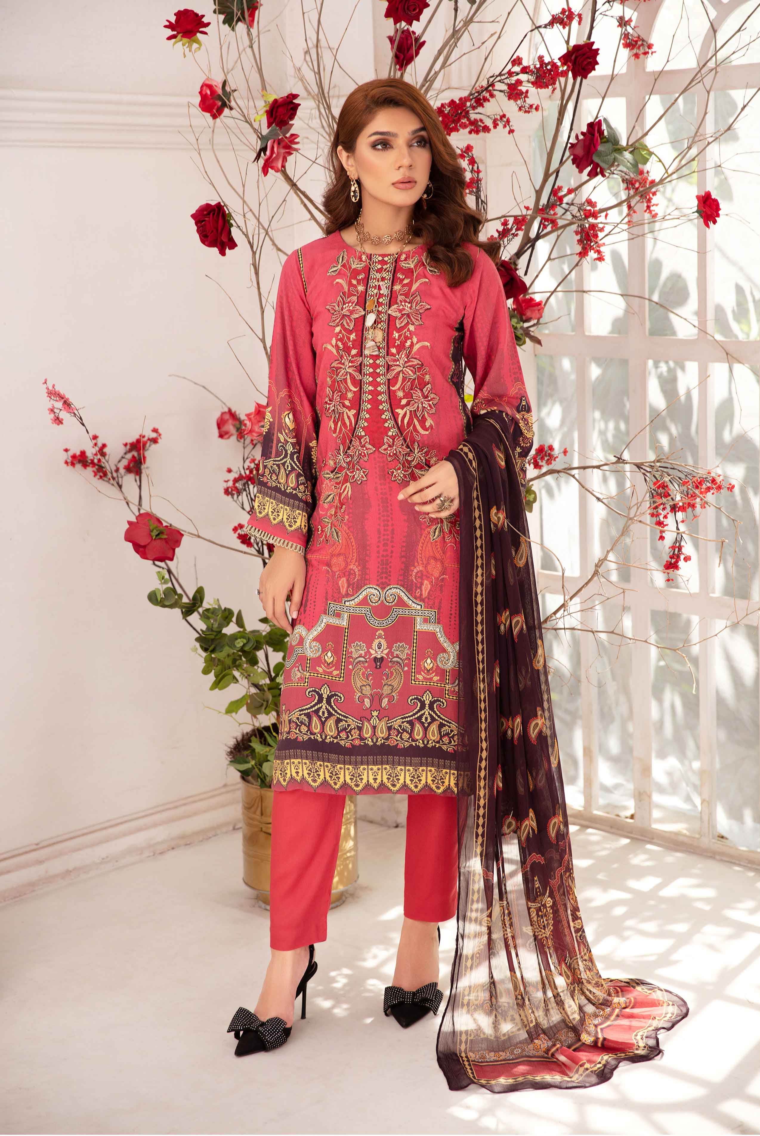 Garnet by Simrans Red Linen Suit with Trousers - Desi Posh