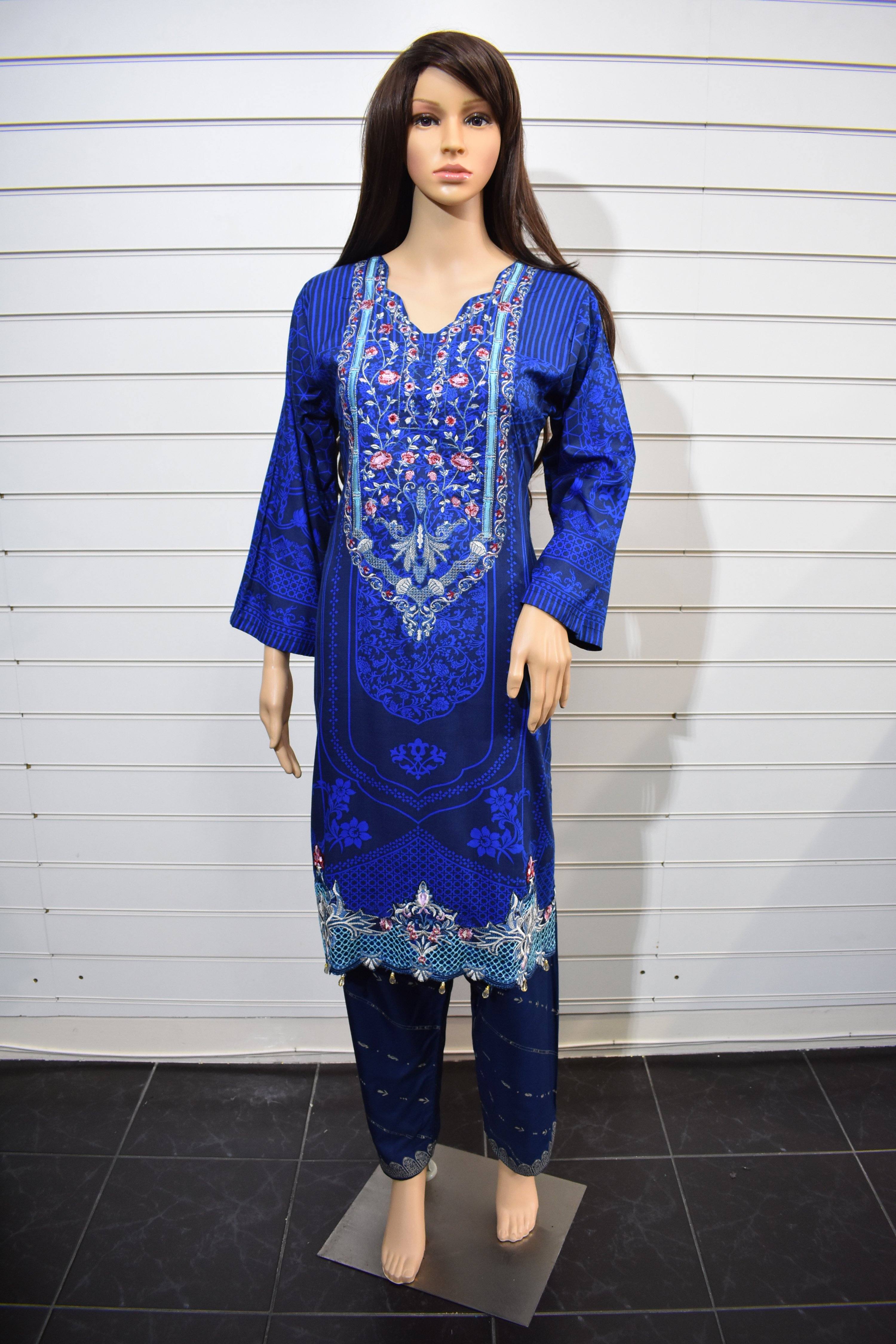 Gul Ahmed Inspired Digital Print Winter Linen Outfit With Warm Shawl - Desi Posh