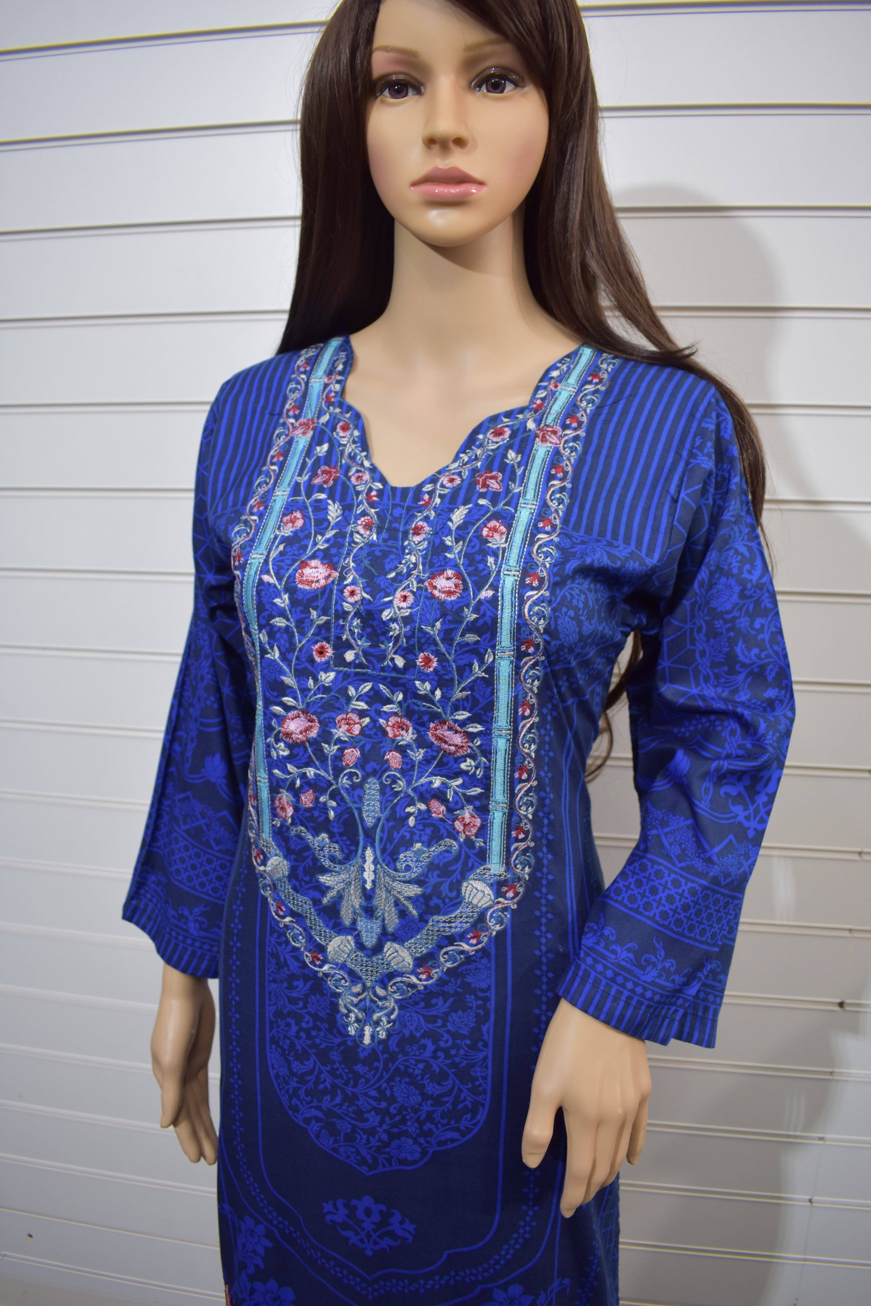 Gul Ahmed Inspired Digital Print Winter Linen Outfit With Warm Shawl - Desi Posh