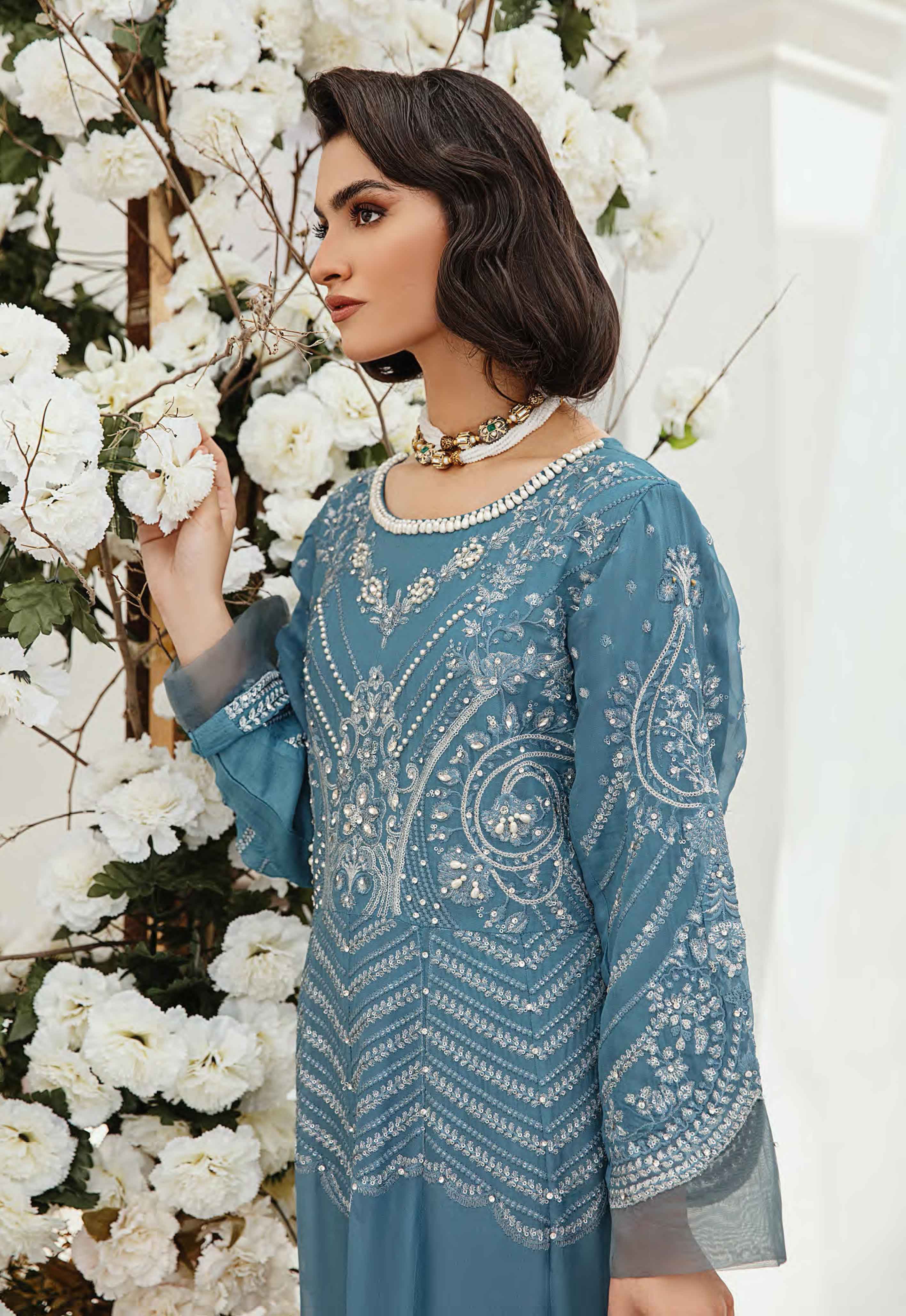 readymade blue pakistani suit