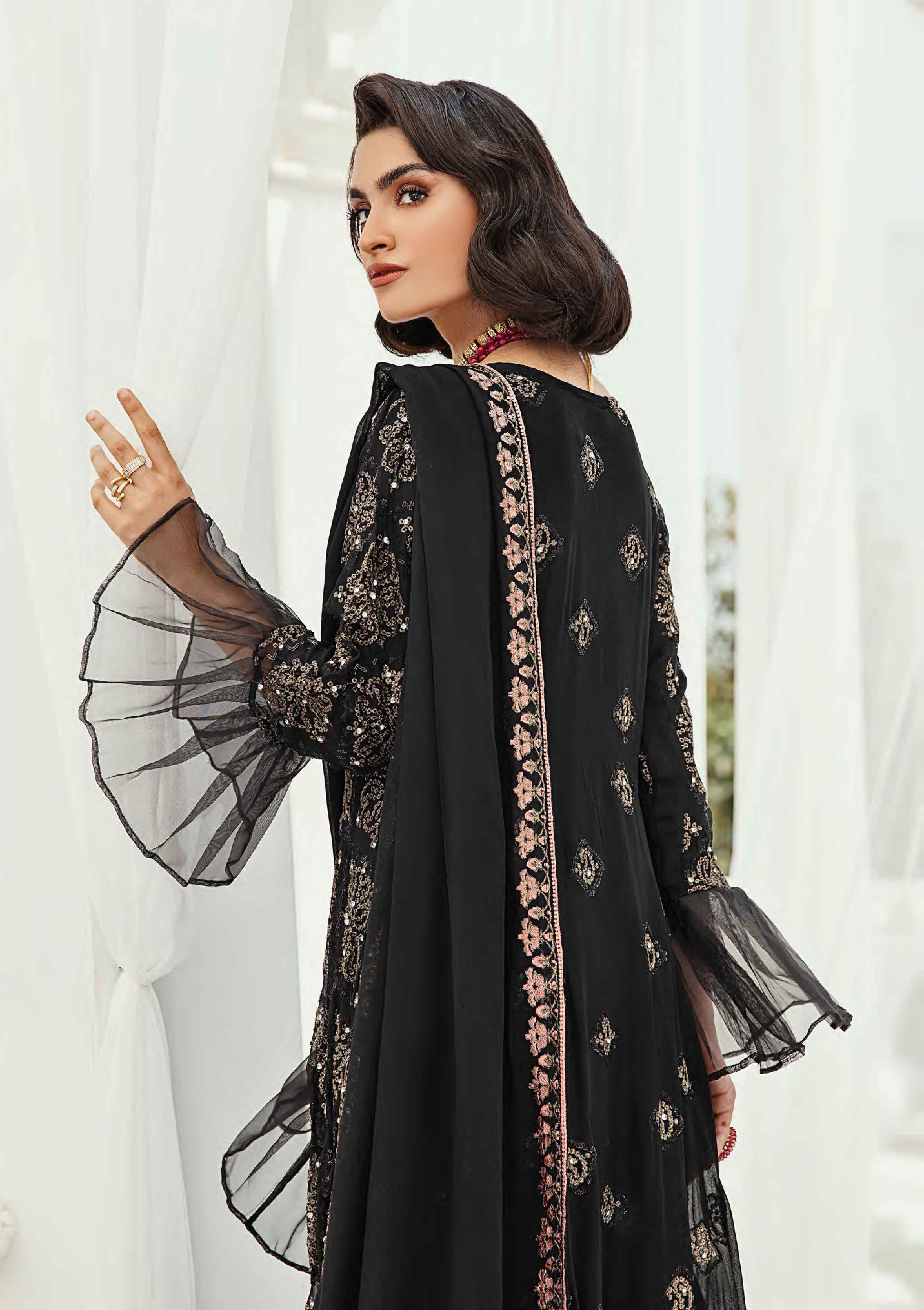 pakistani black long gown