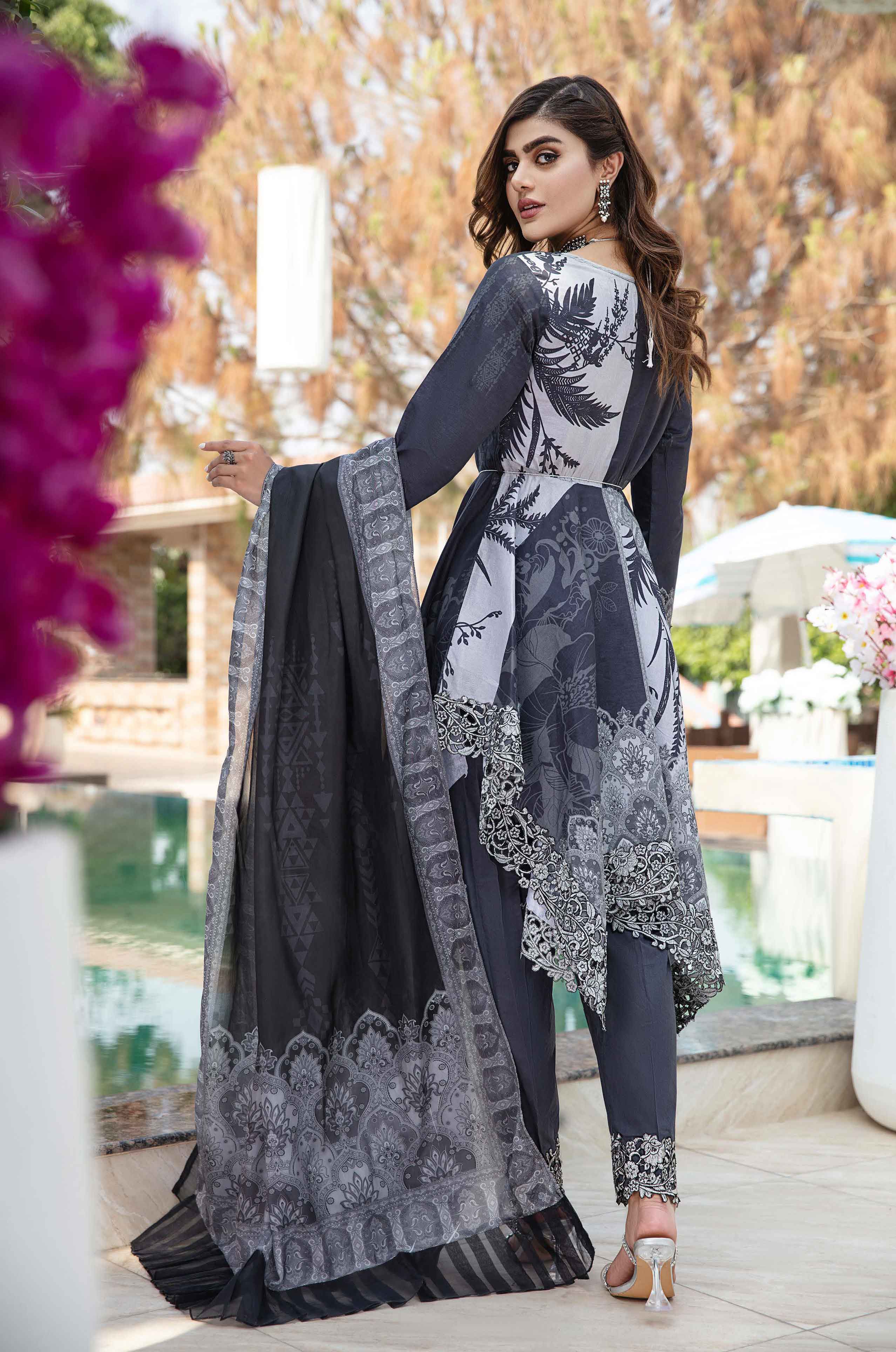 Ivana Digital Print Frock Eid Outfit with Embroidered Trousers DesiPosh