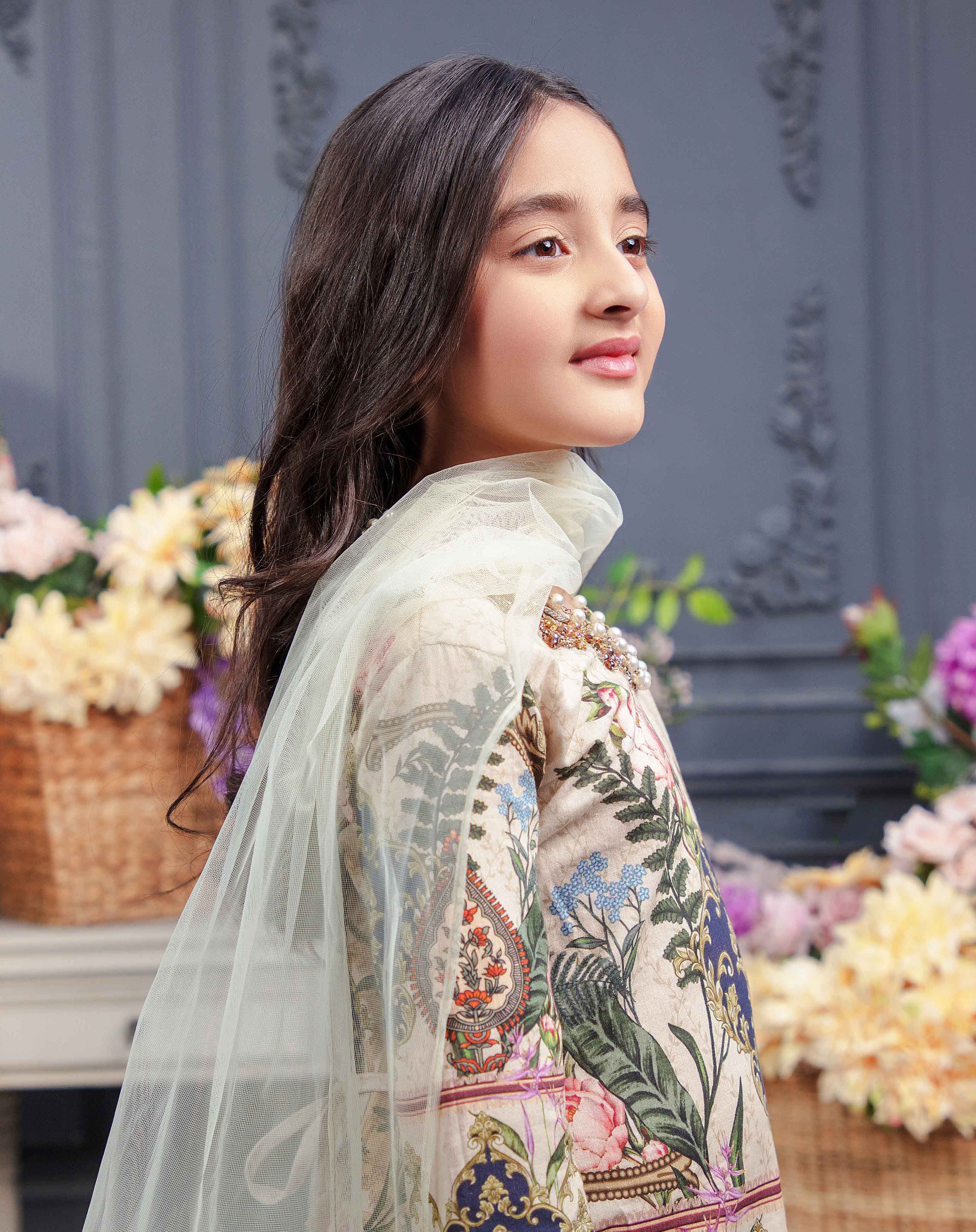 Ivana Girls Digital Print Mummy & Me Eid Outfit S2110K - Desi Posh