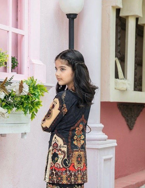 Ivana Girls Digital Print Mummy & Me Eid Outfit with Embroidered Trousers S2142BK DesiP 