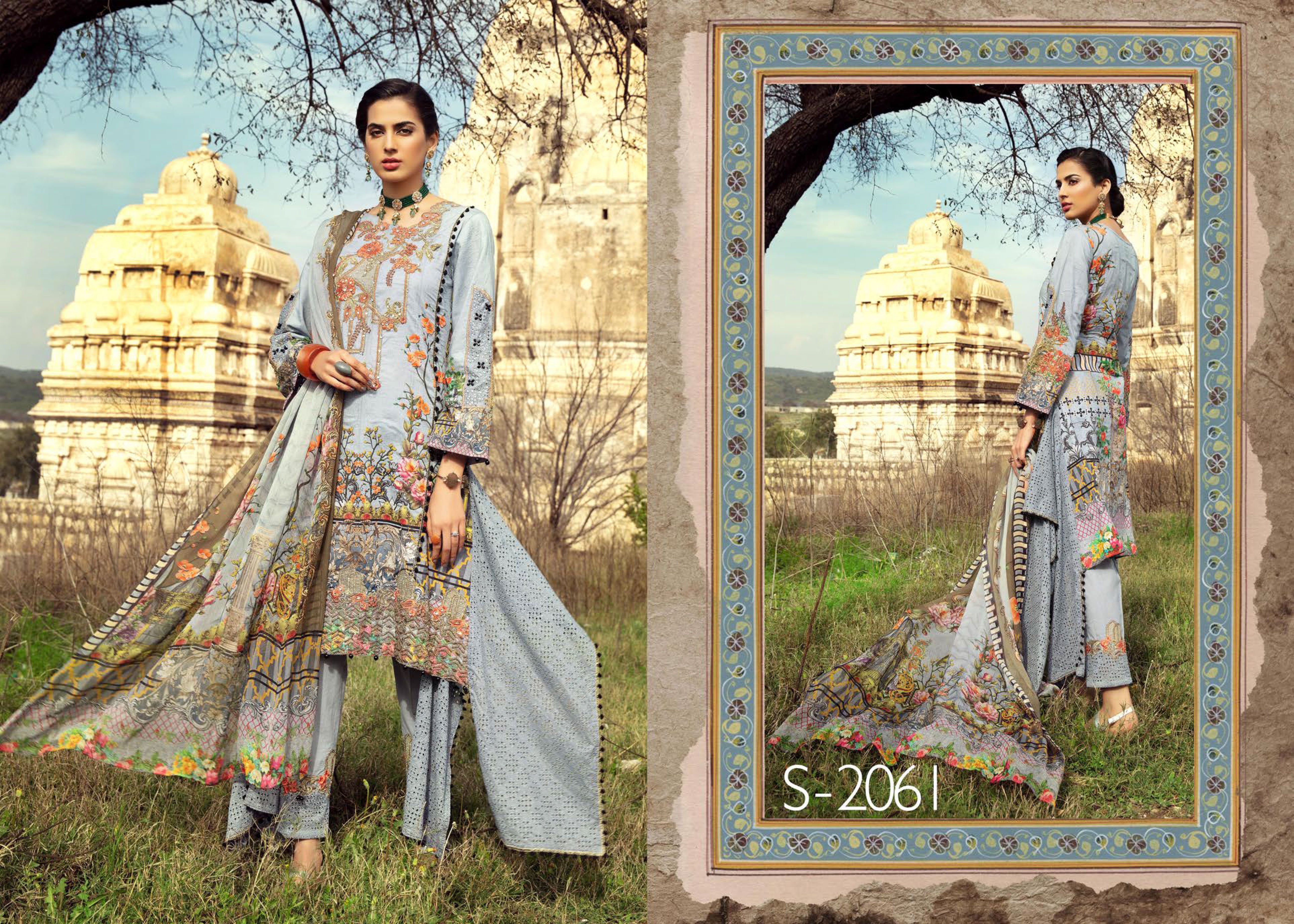 Ivana Kids Digital Print Diamante Detailed Eid Outfit with Embroidered Trousers S2061K - Desi Posh