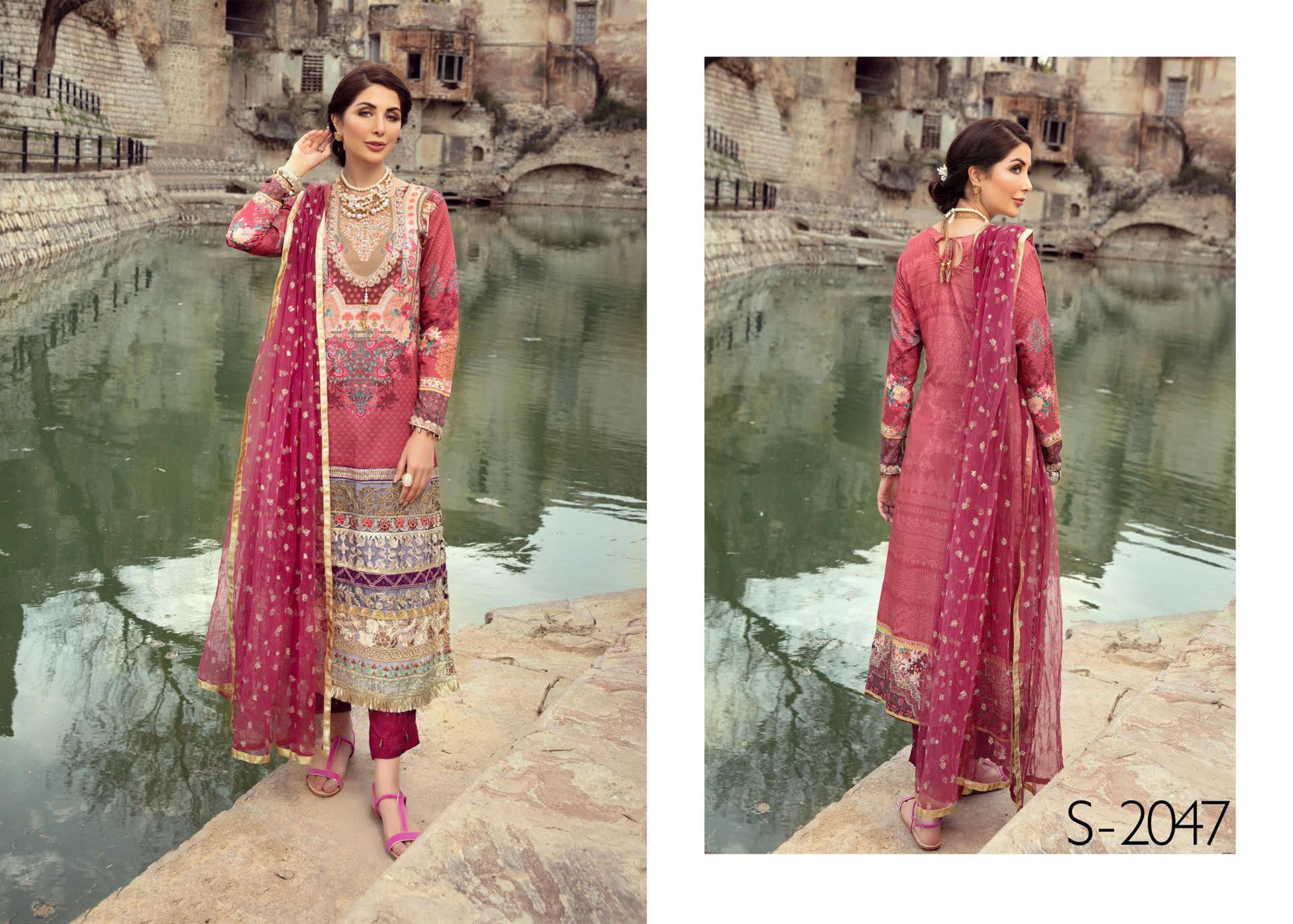 Ivana Kids Digital Print Diamante Detailed Kameez Eid Outfit with Embroidered Trousers S2047K - Desi Posh