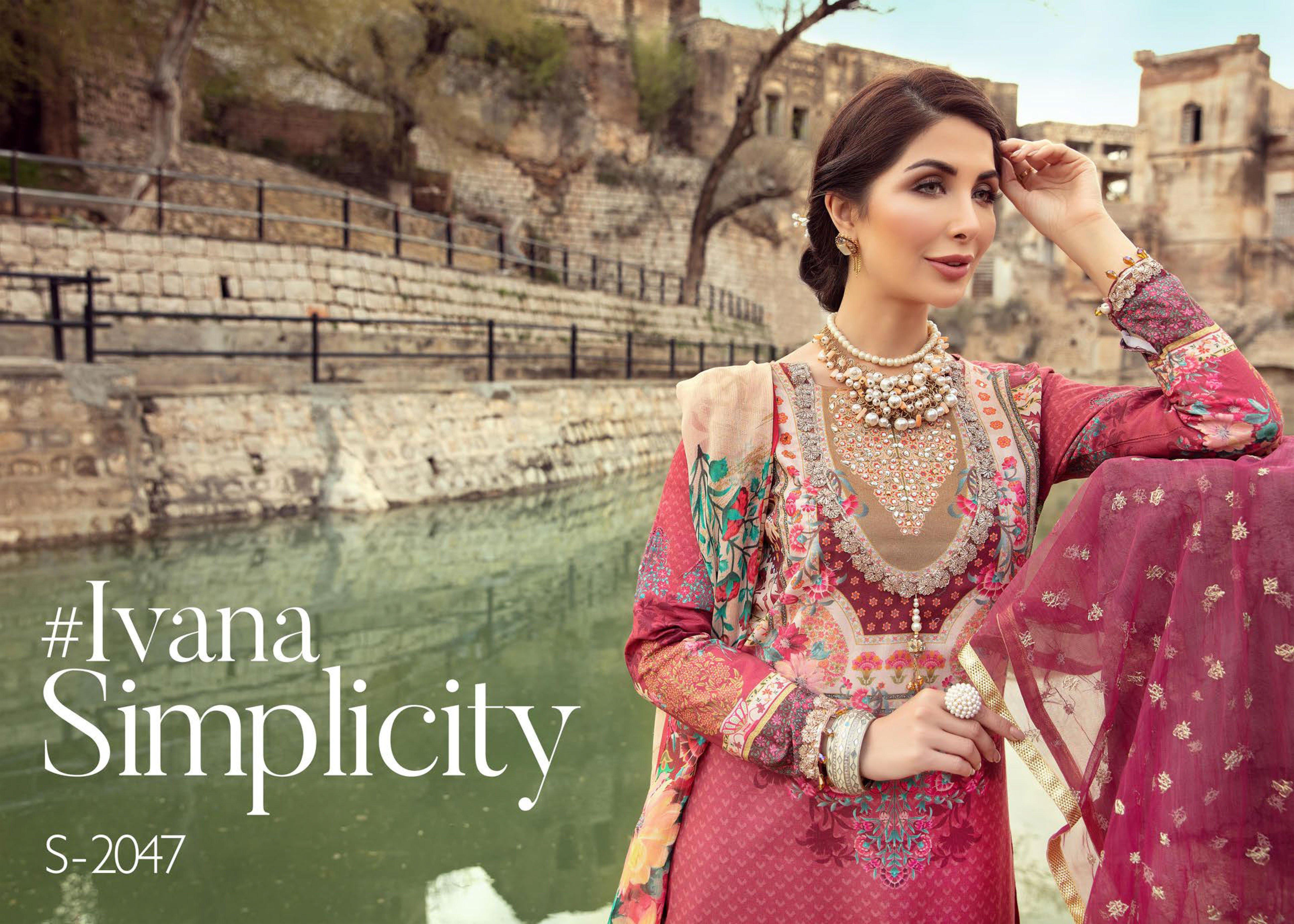 Ivana Kids Digital Print Diamante Detailed Kameez Eid Outfit with Embroidered Trousers S2047K - Desi Posh