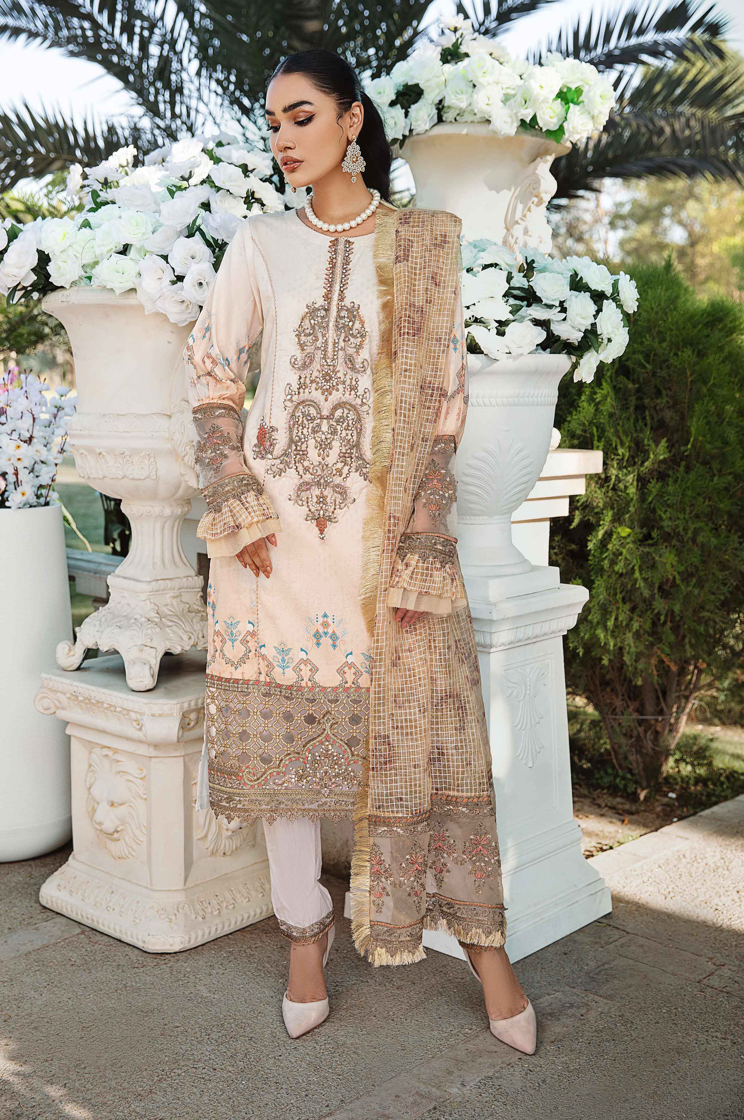Ivana Mummy & Me Ladies Eid Outfit with Embroidered Net Dupatta DesiPosh