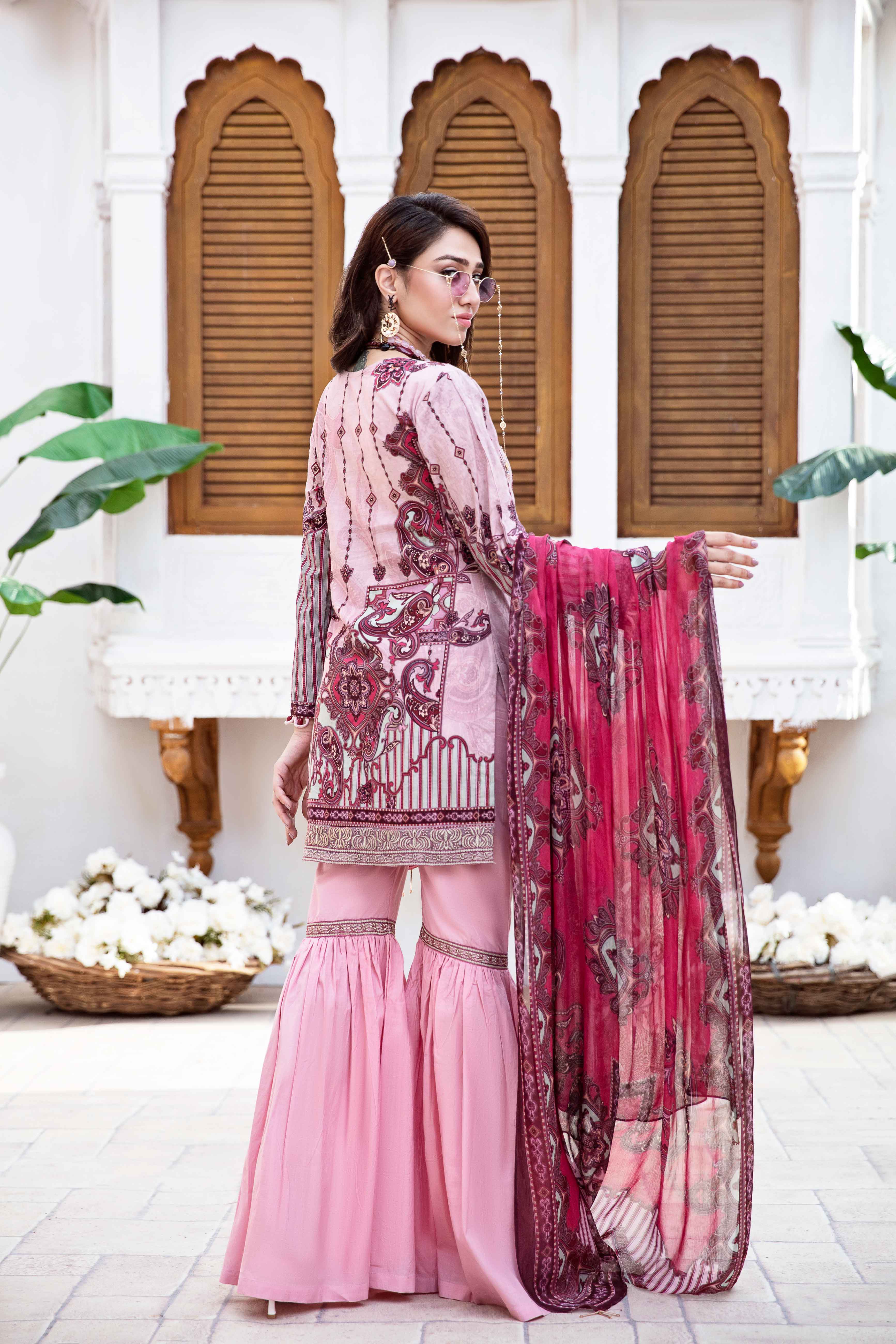 Ivana Pink Mummy & Me Eid Ladies Outfit with Gharara S01 Desi Posh