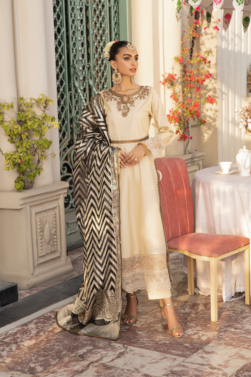 Ivana Mummy & Me Eid Collection Ladies Beige Outfit 2307 - Desi Posh