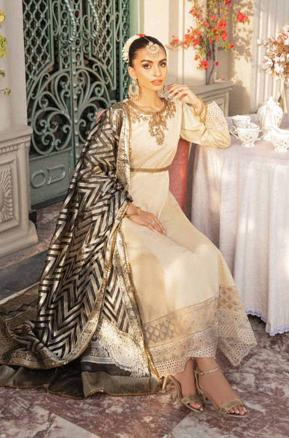 Ivana Mummy & Me Eid Collection Ladies Beige Outfit 2307 - Desi Posh