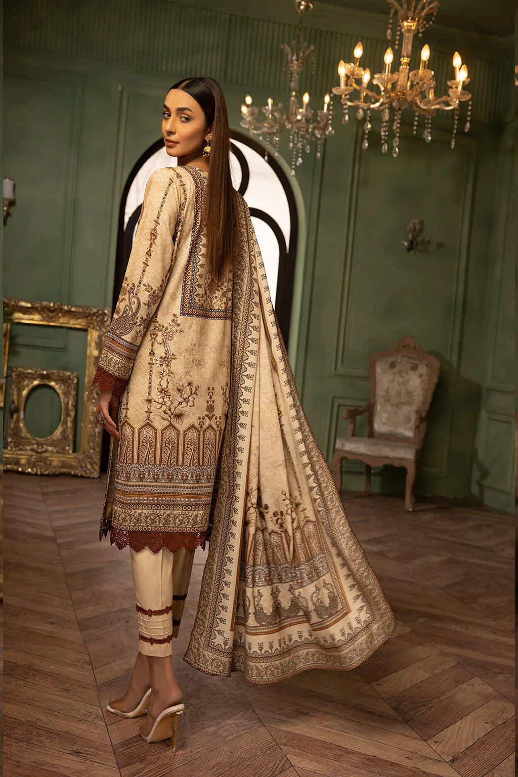 Johra Pk 3 Piece Digital Print Embroidered Suit JH468 - Desi Posh