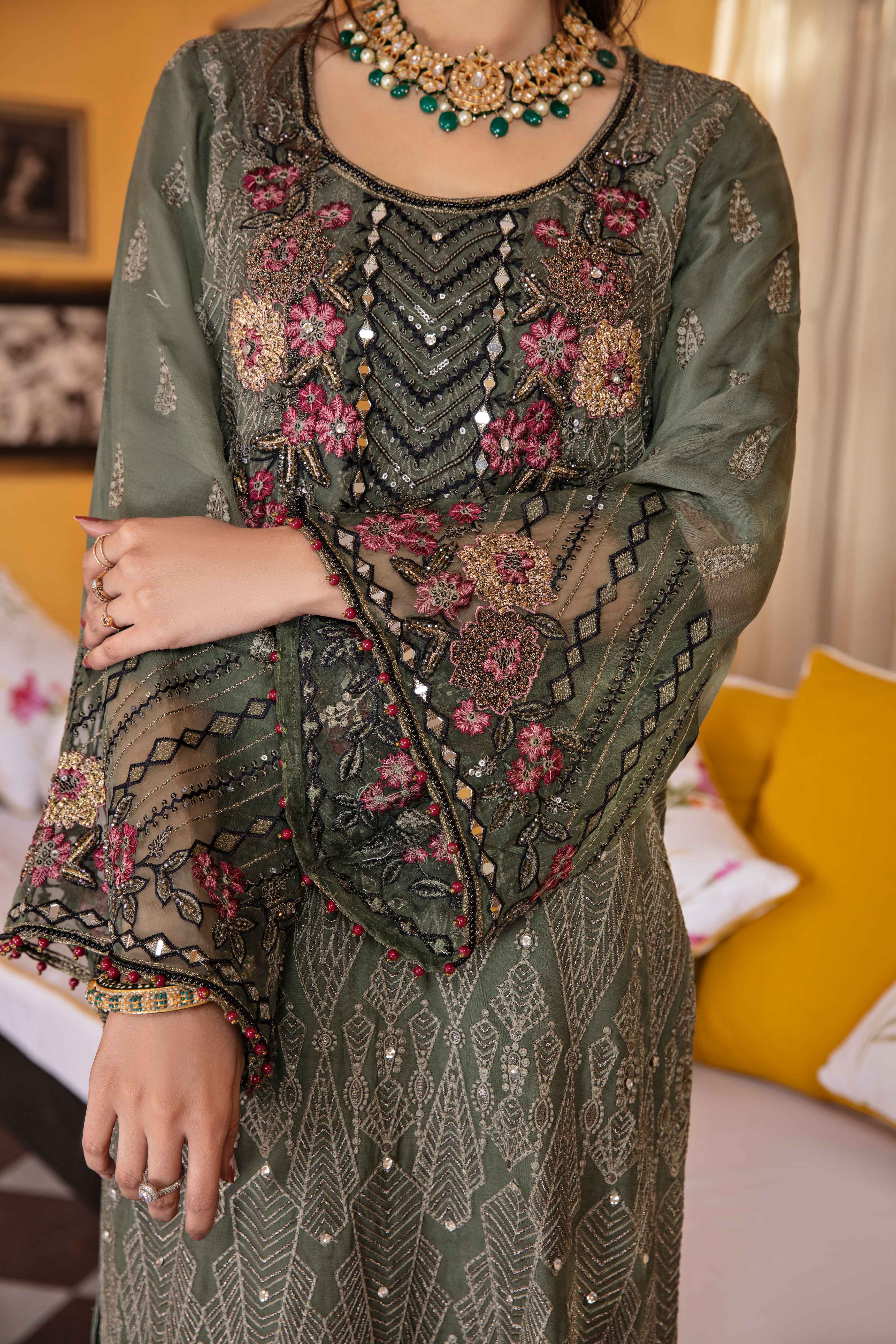 Fareen Eid Edition Mummy & Me Ladies Juniper Chiffon Suit - Desi Posh