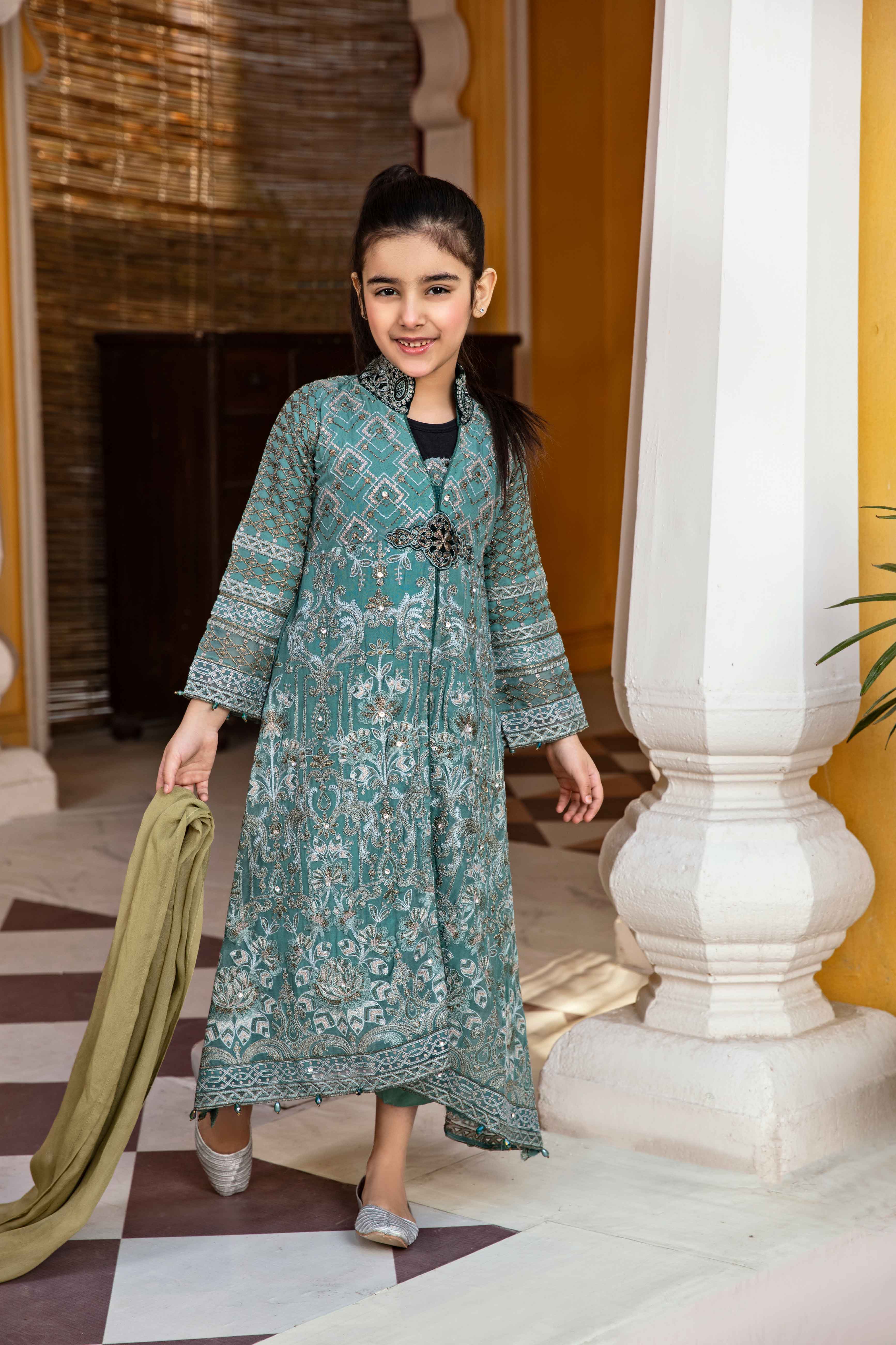 Fareen Eid Edition Mummy & Me Girls Cockatoo Suit - Desi Posh