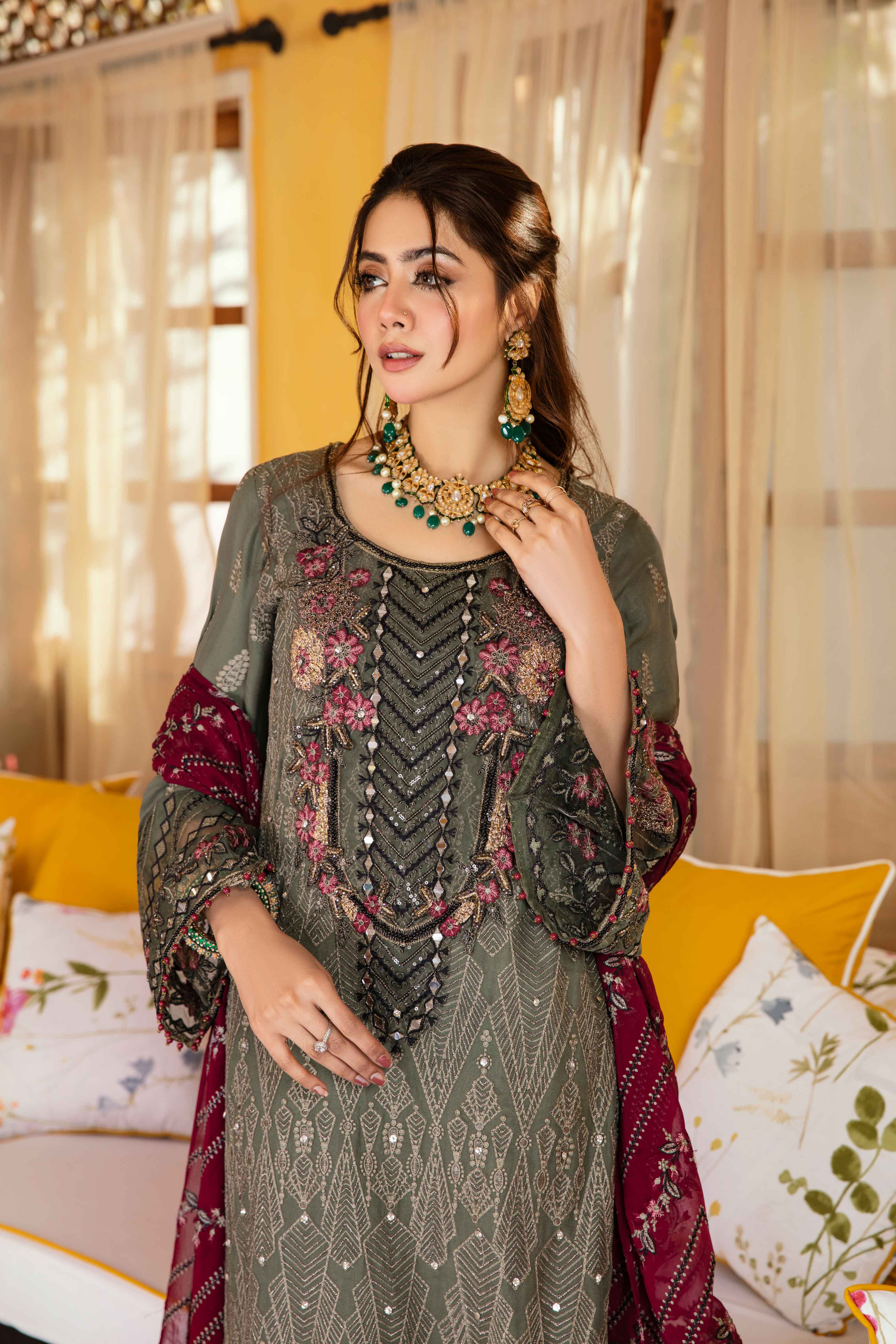Fareen Eid Edition Mummy & Me Ladies Juniper Chiffon Suit - Desi Posh