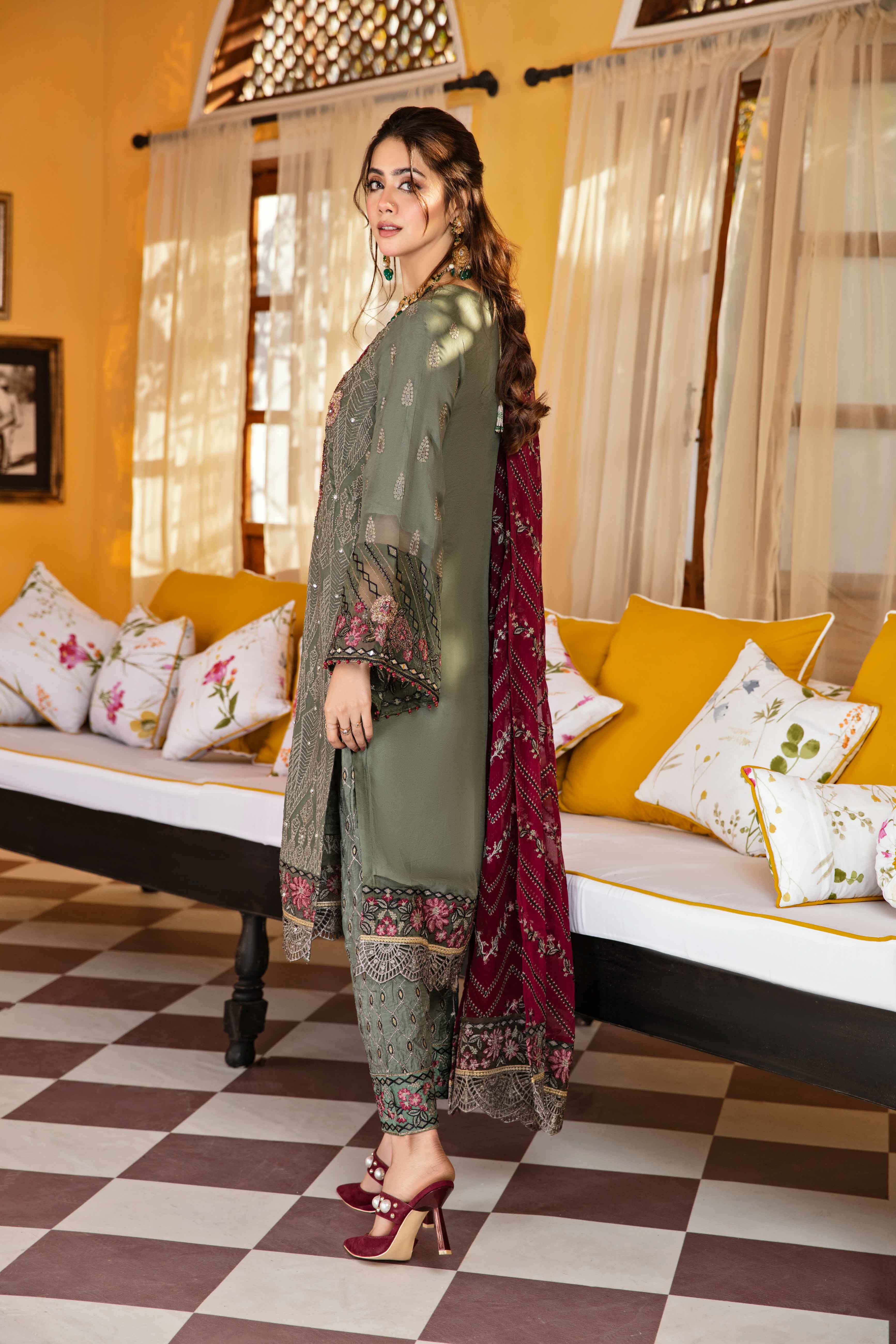 Fareen Eid Edition Mummy & Me Ladies Juniper Chiffon Suit - Desi Posh