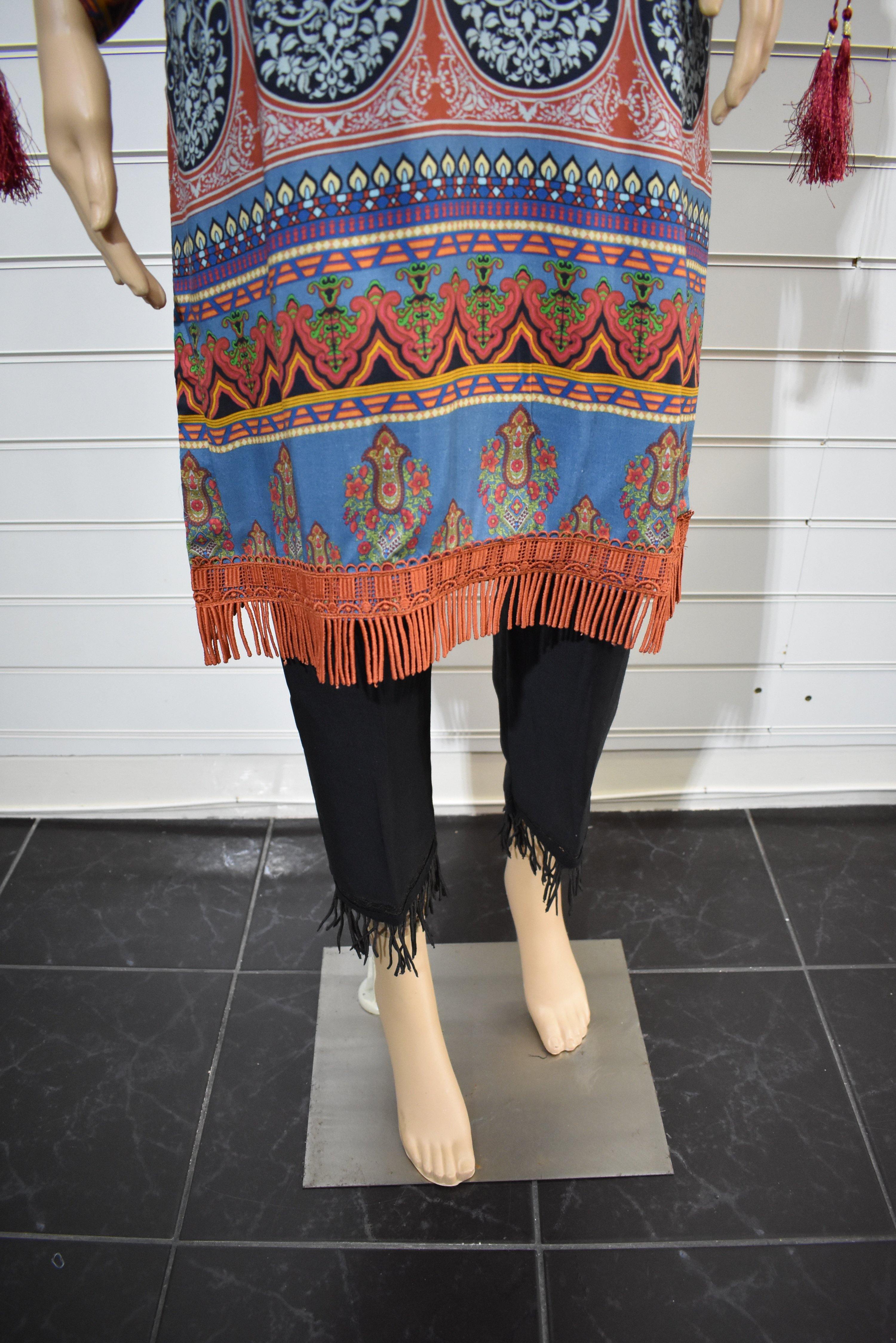 Limelight Digital Print Embroidered Designer Spring Lilen Kurta SL02 - Desi Posh