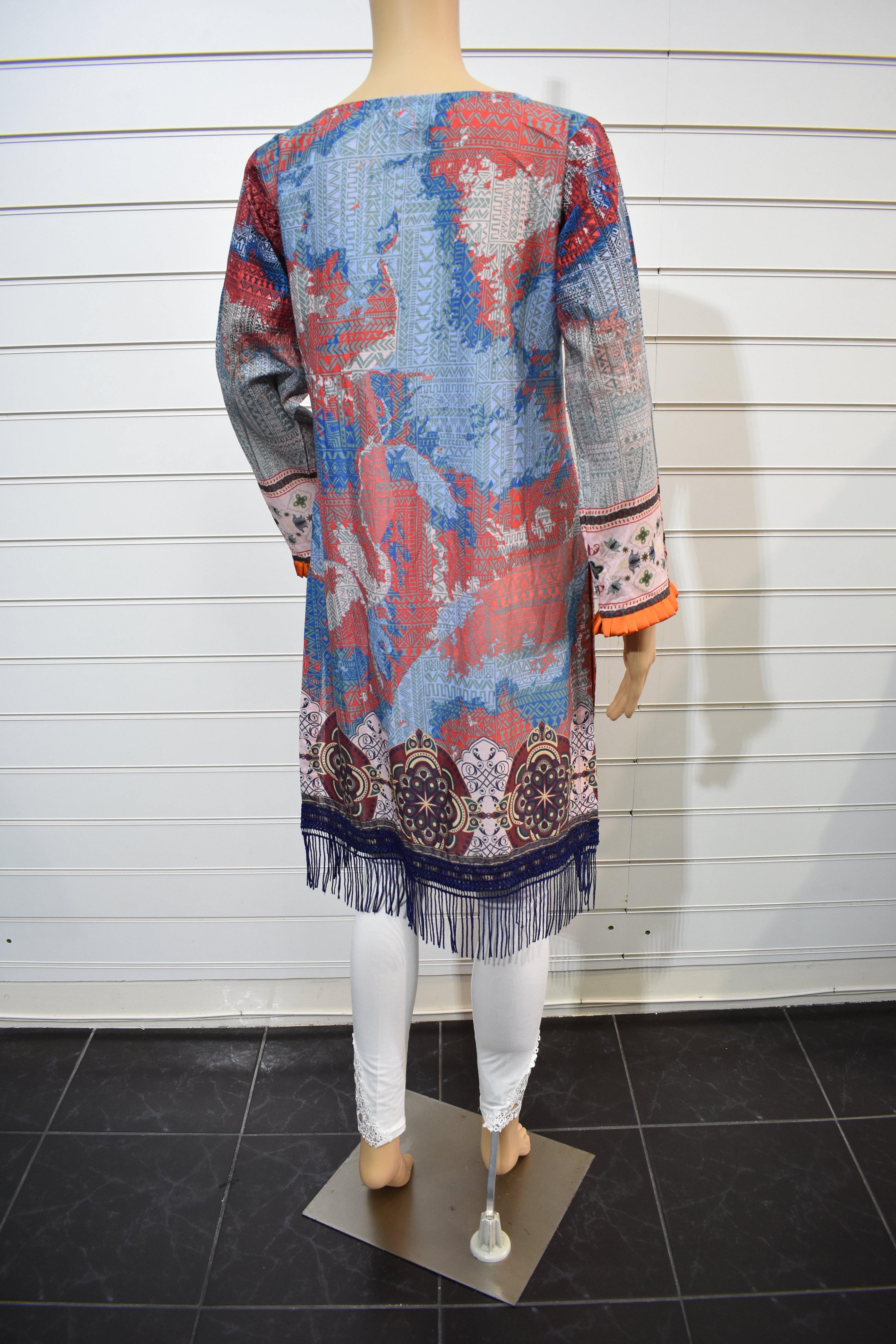 Limelight Digital Print Embroidered Designer Winter Linen Kurta AL12 - Desi Posh