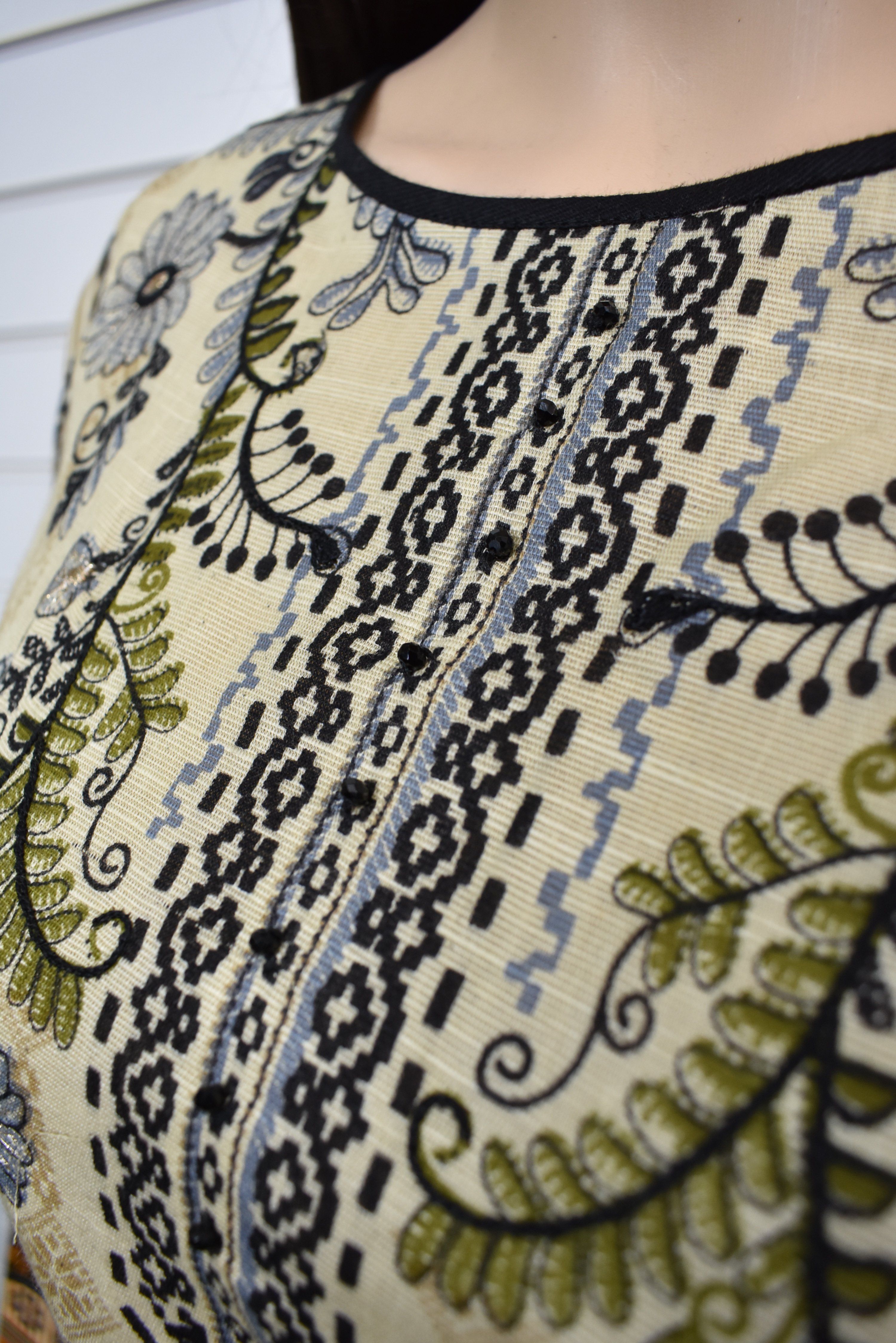 Limelight inspired Ready Made Winter Khaddar Outfit With Mirror Detailing - Desi Posh