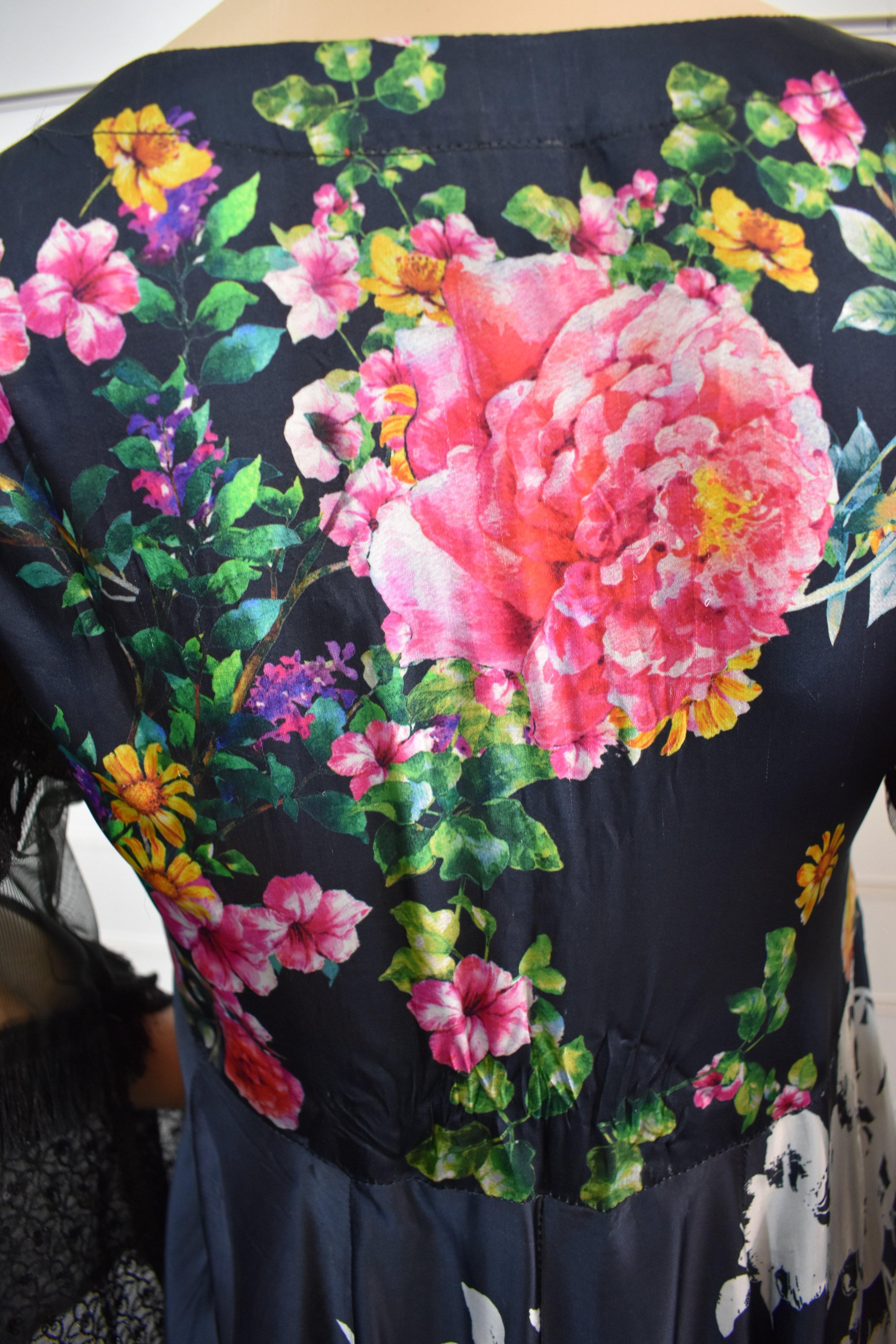 Maria B Inspired Chamois Silk Digital Print Peplum Dress Outfit - Desi Posh