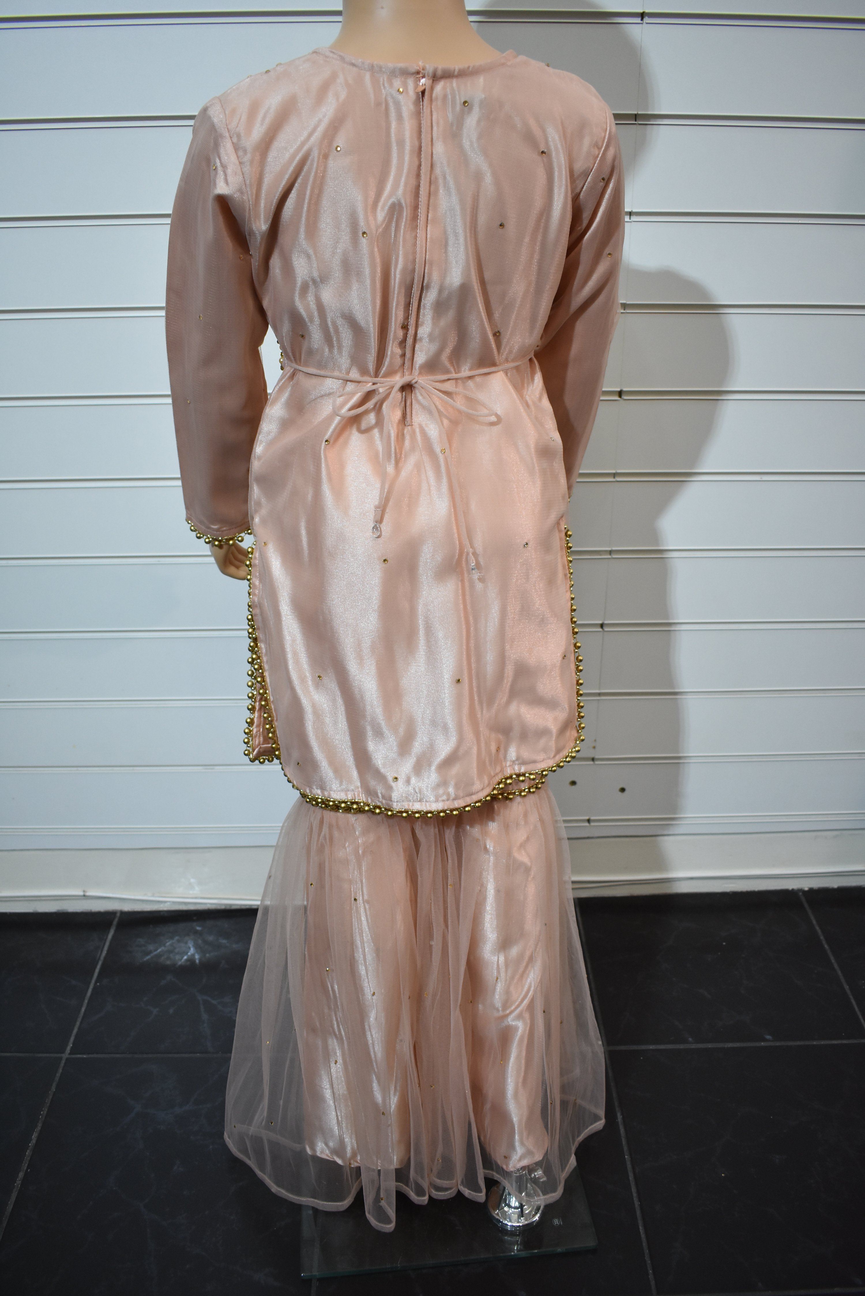 Maria B Inspired Kids 3 Piece Stone Work Gharara Wedding Outfit - Desi Posh