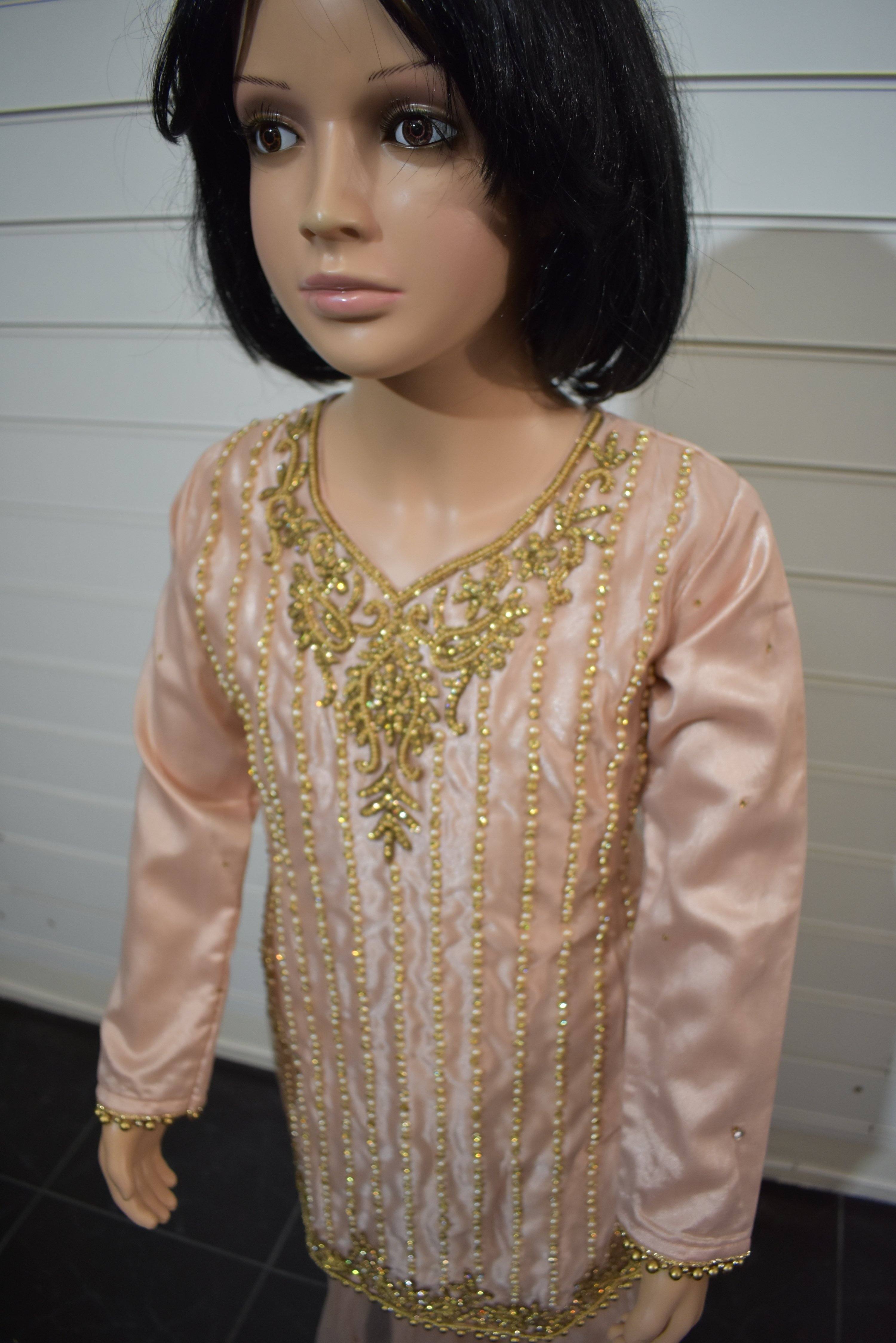 Maria B Inspired Kids 3 Piece Stone Work Gharara Wedding Outfit - Desi Posh