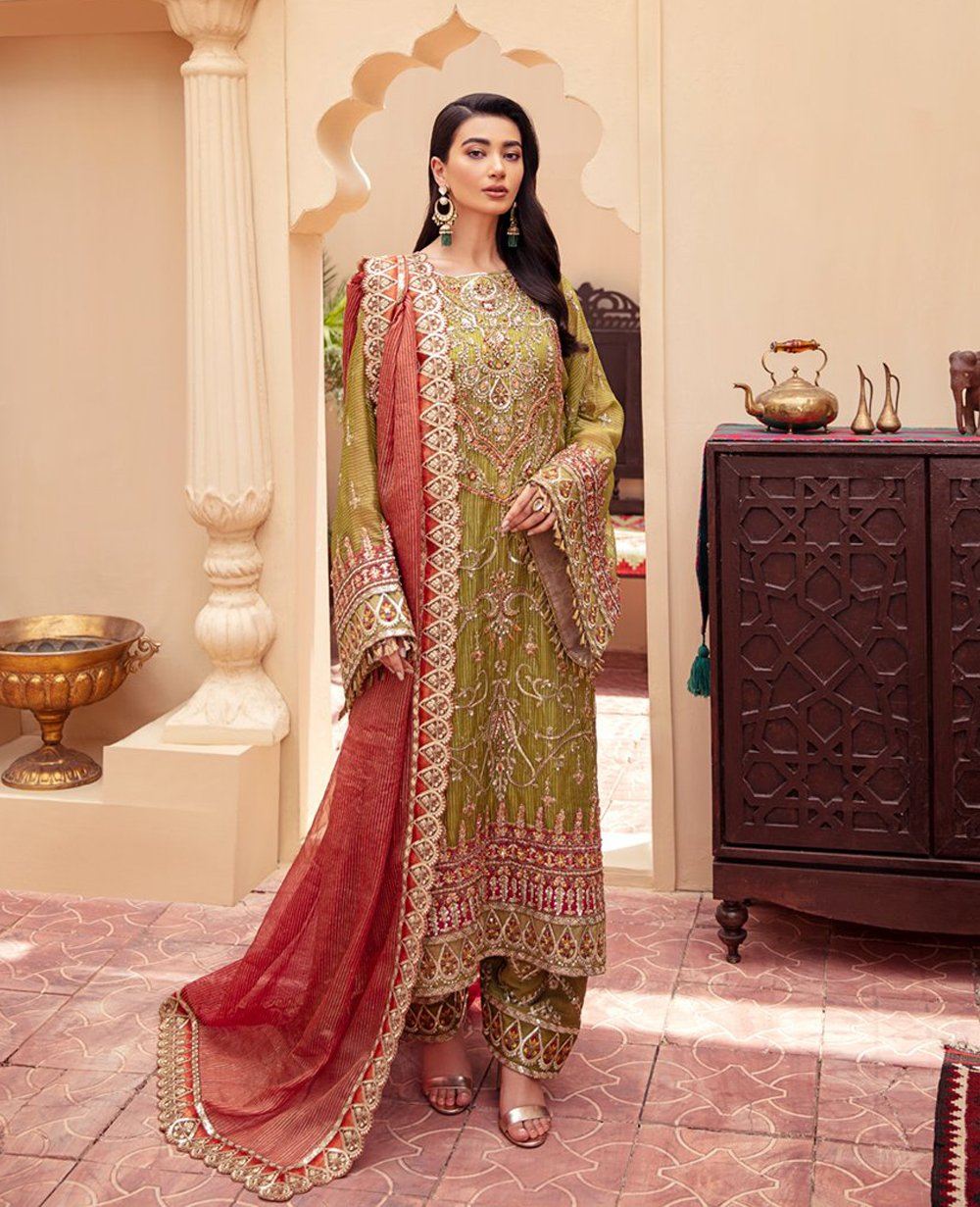 Maryum N Maria Freesia Premium Wedding Chiffon FH-10 DesiP 