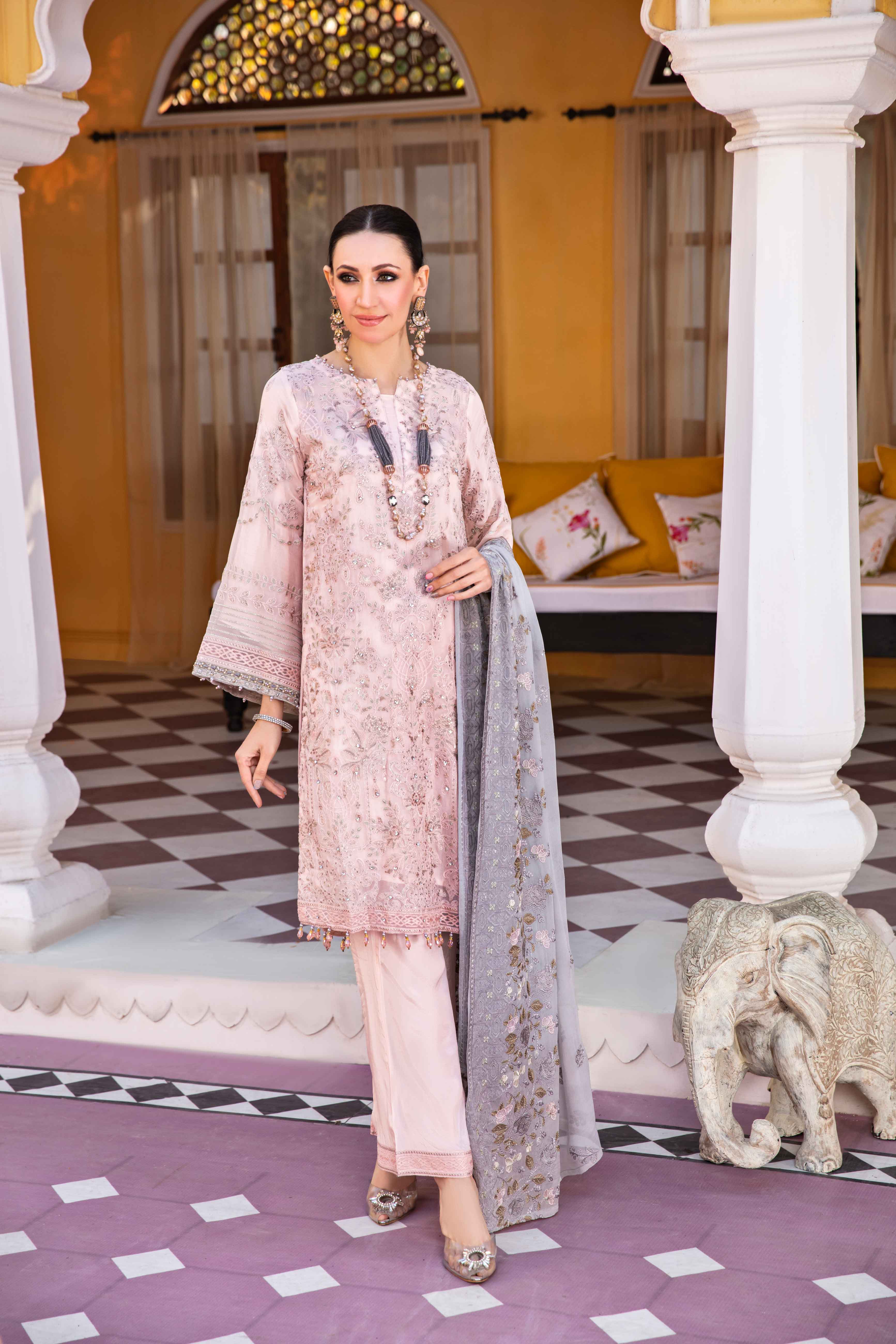 Fareen Eid Edition Mummy & Me Ladies Delicacy Chiffon Suit - Desi Posh