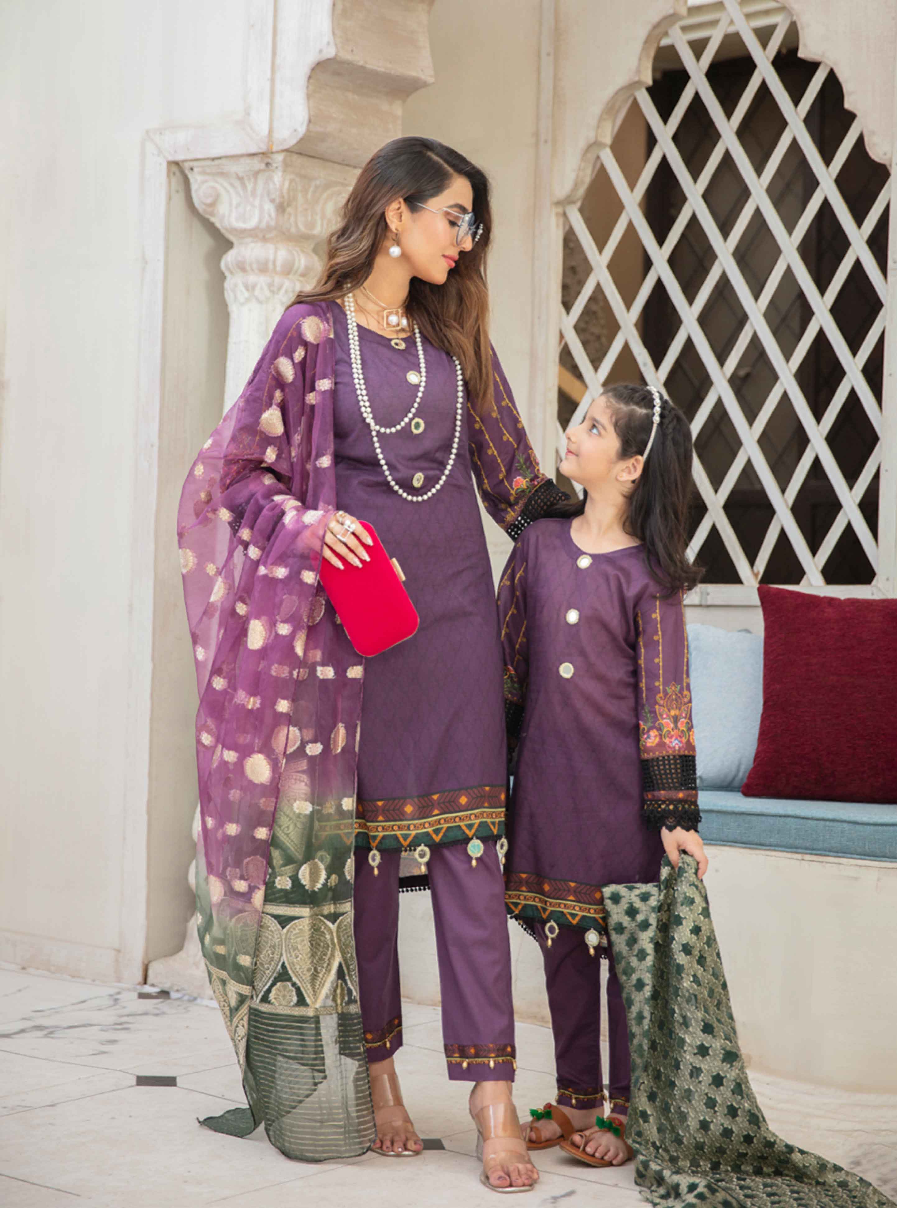 Simrans Afsaneh Mummy & Me Girls Dipped Hem Outfit SMP03K