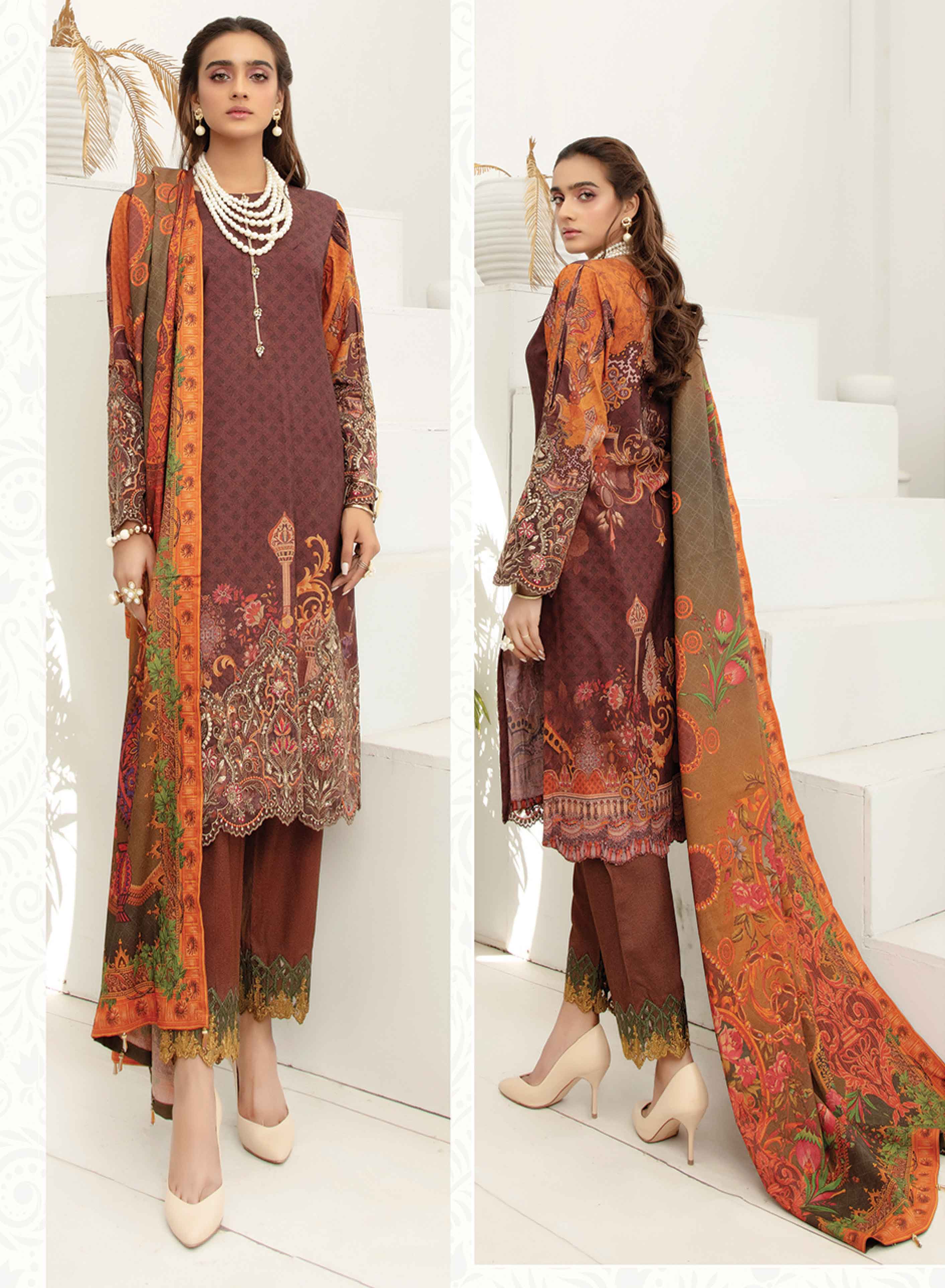 Simrans Digital Print Dhanak Outfit with Digital Print Shawl DNK2 DesiP 