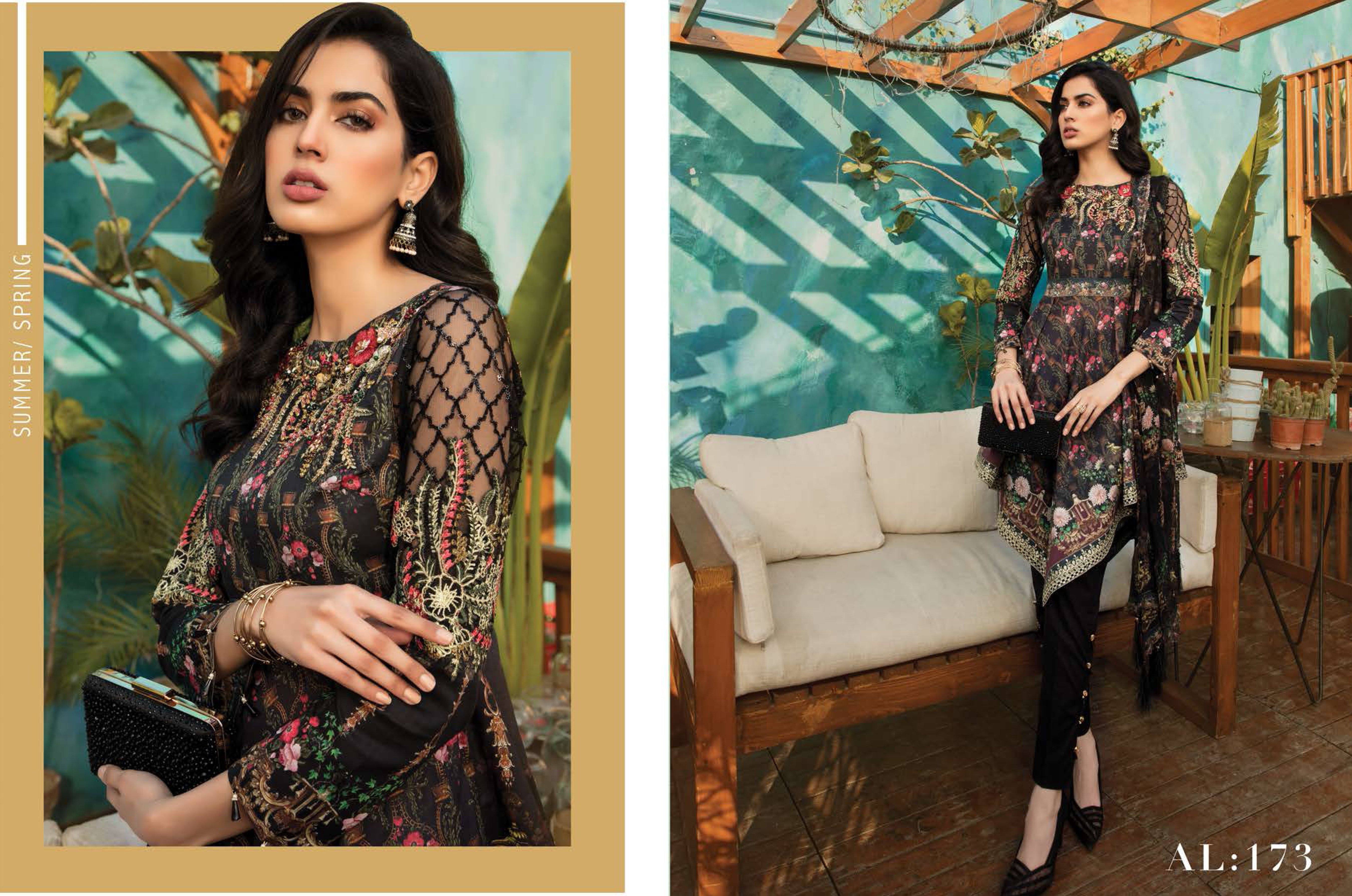 Simrans Digital Print Dress Kids Outfit with Embroidered Lawn Sleeves AL173K - Desi Posh