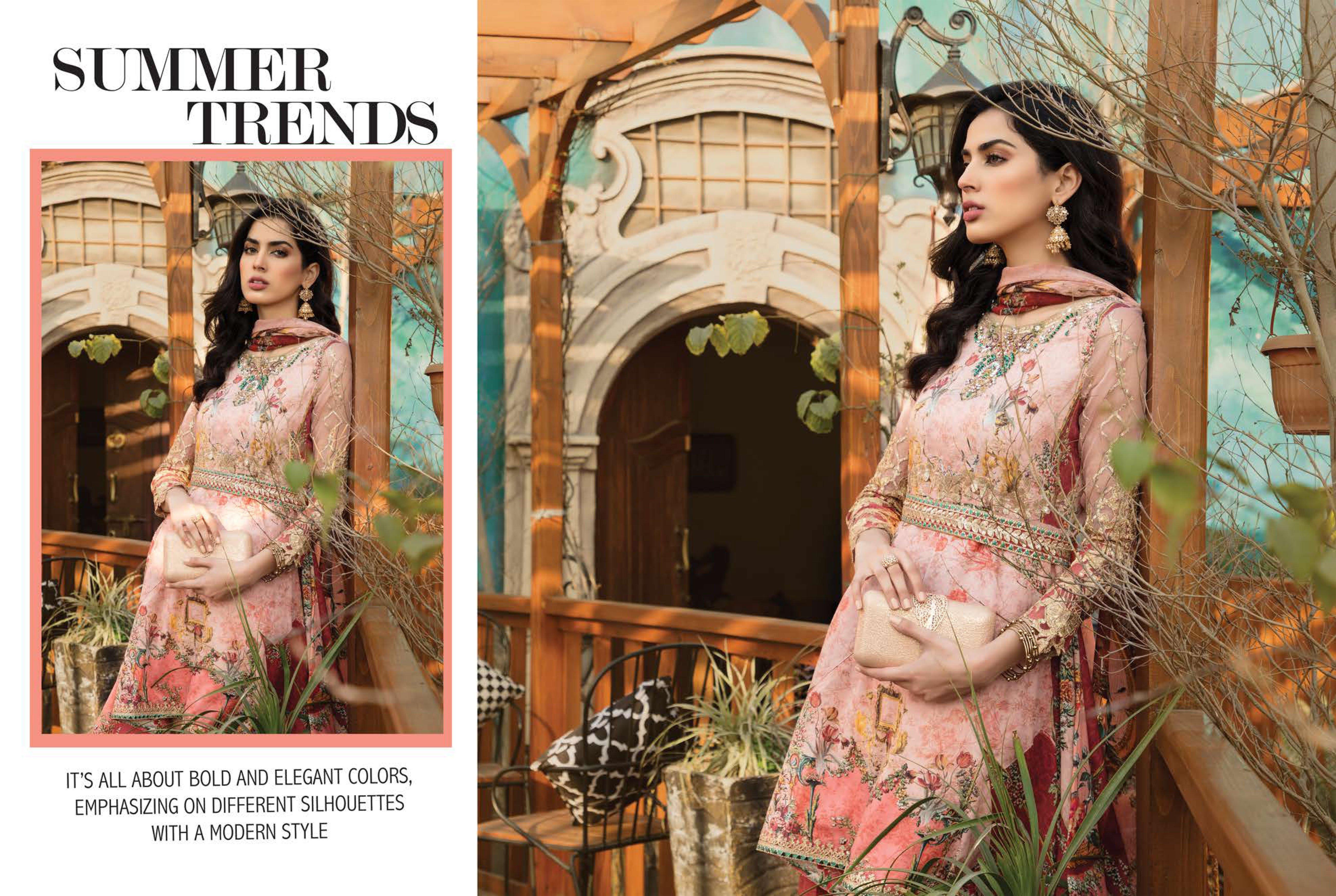 Simrans Digital Print Dress Outfit with Embroidered Net Sleeves AL171 - Desi Posh