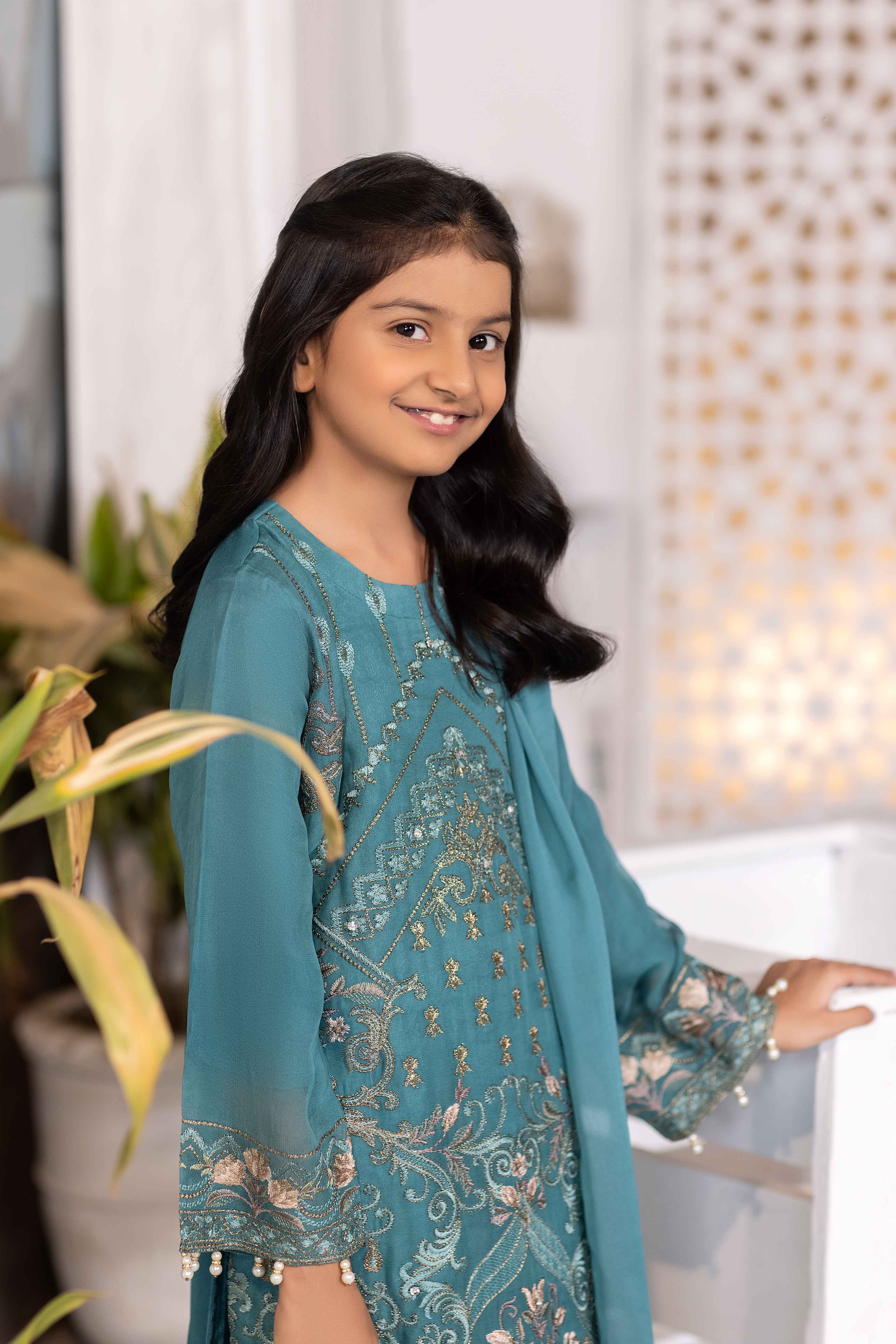Simrans Girls Mother & Daughter Chiffon Eid Outfit After Glow DesiP 