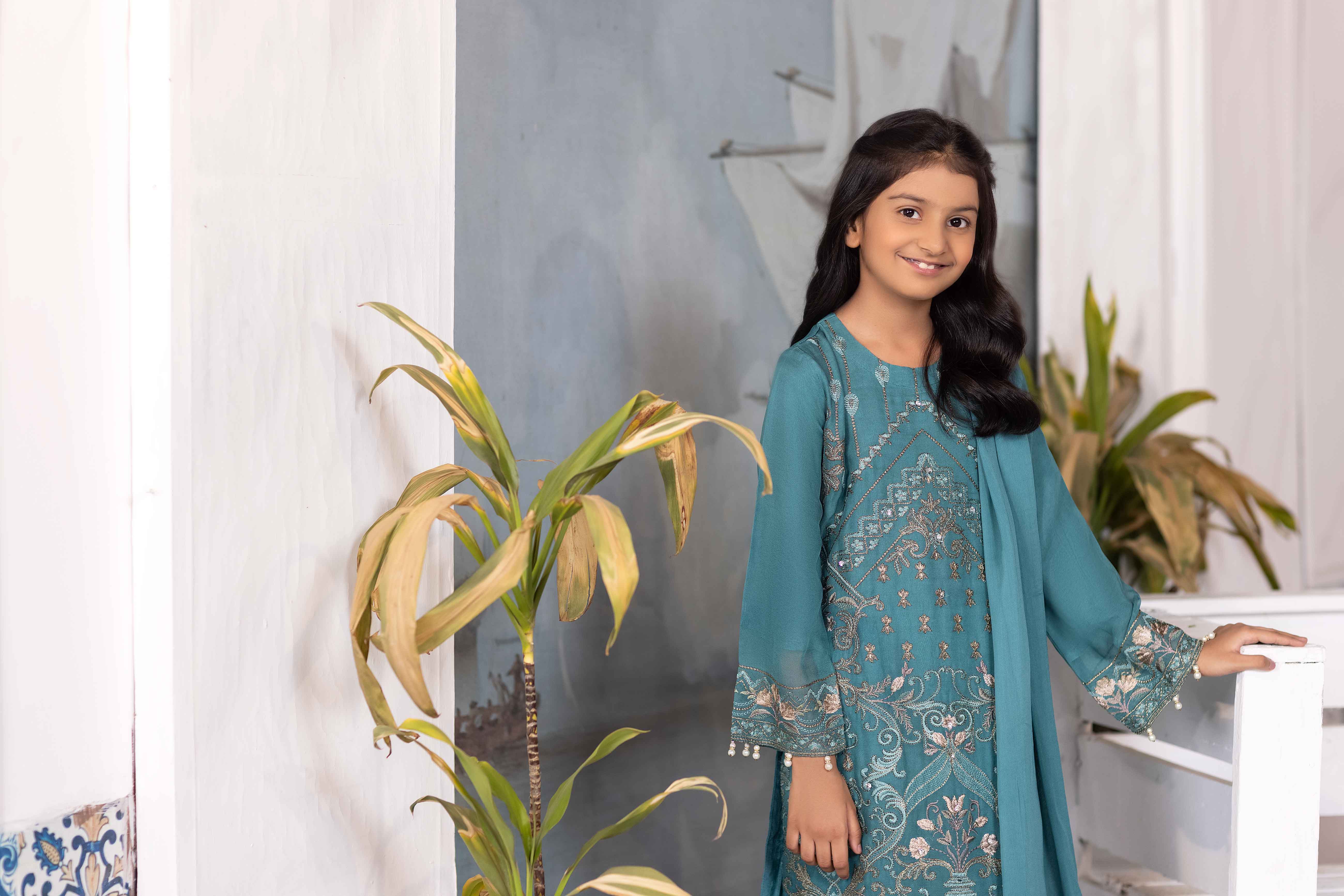 Simrans Girls Mother & Daughter Chiffon Eid Outfit After Glow DesiP 