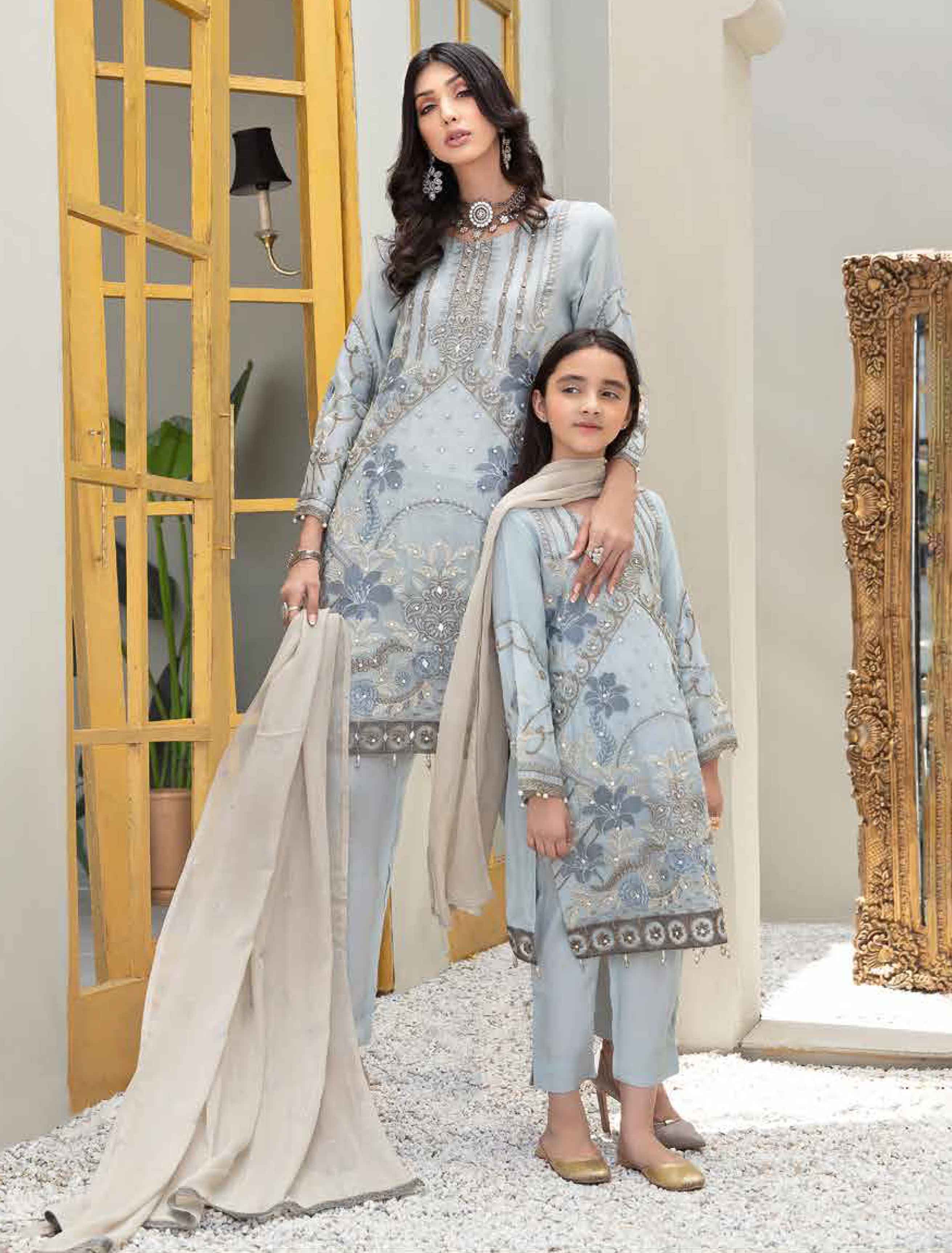 Simrans Girls Mother & Daughter Eid Outfit Aster