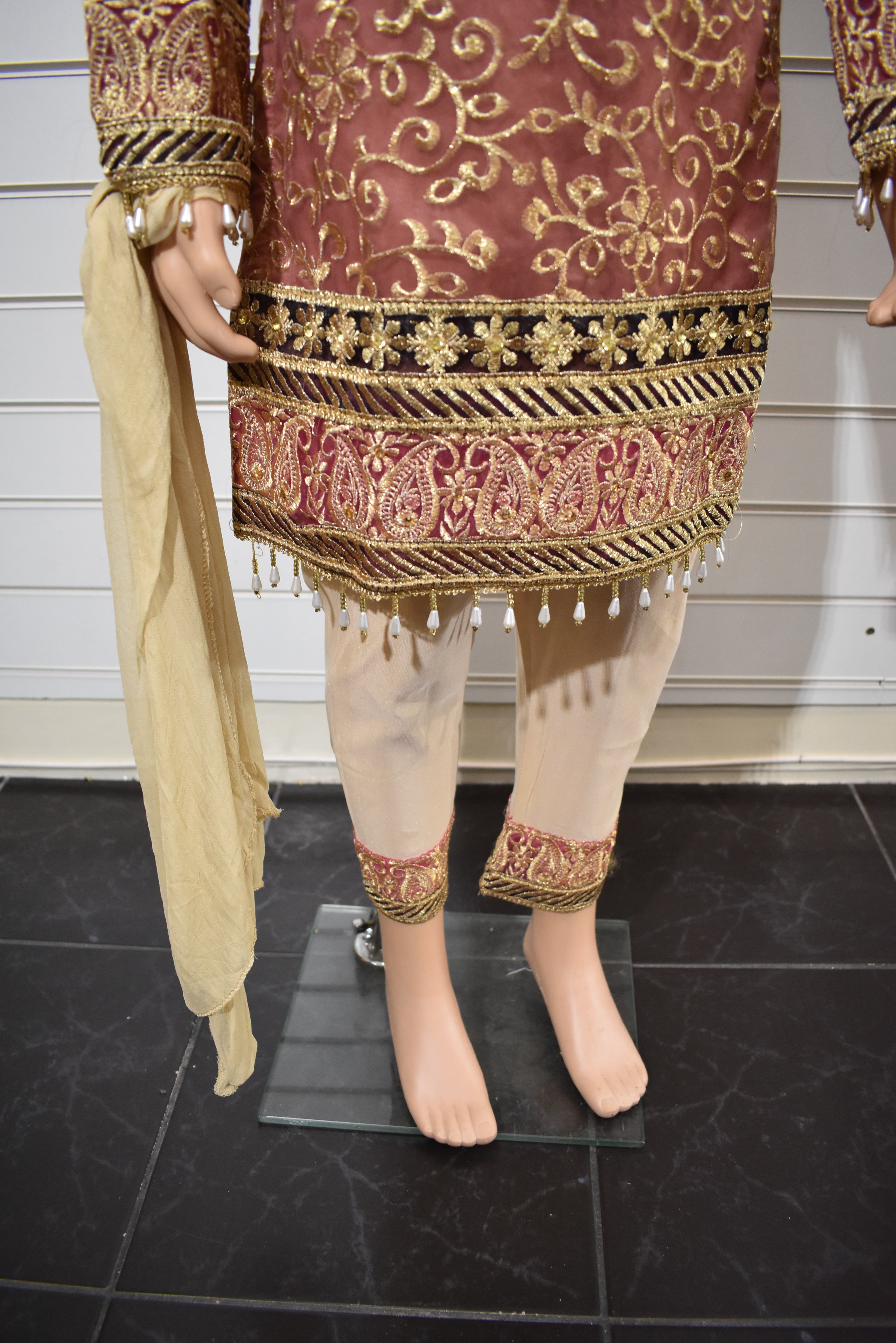 Simrans Girls Organza Pakistani Mummy & Me Pink Outfit DesiP 