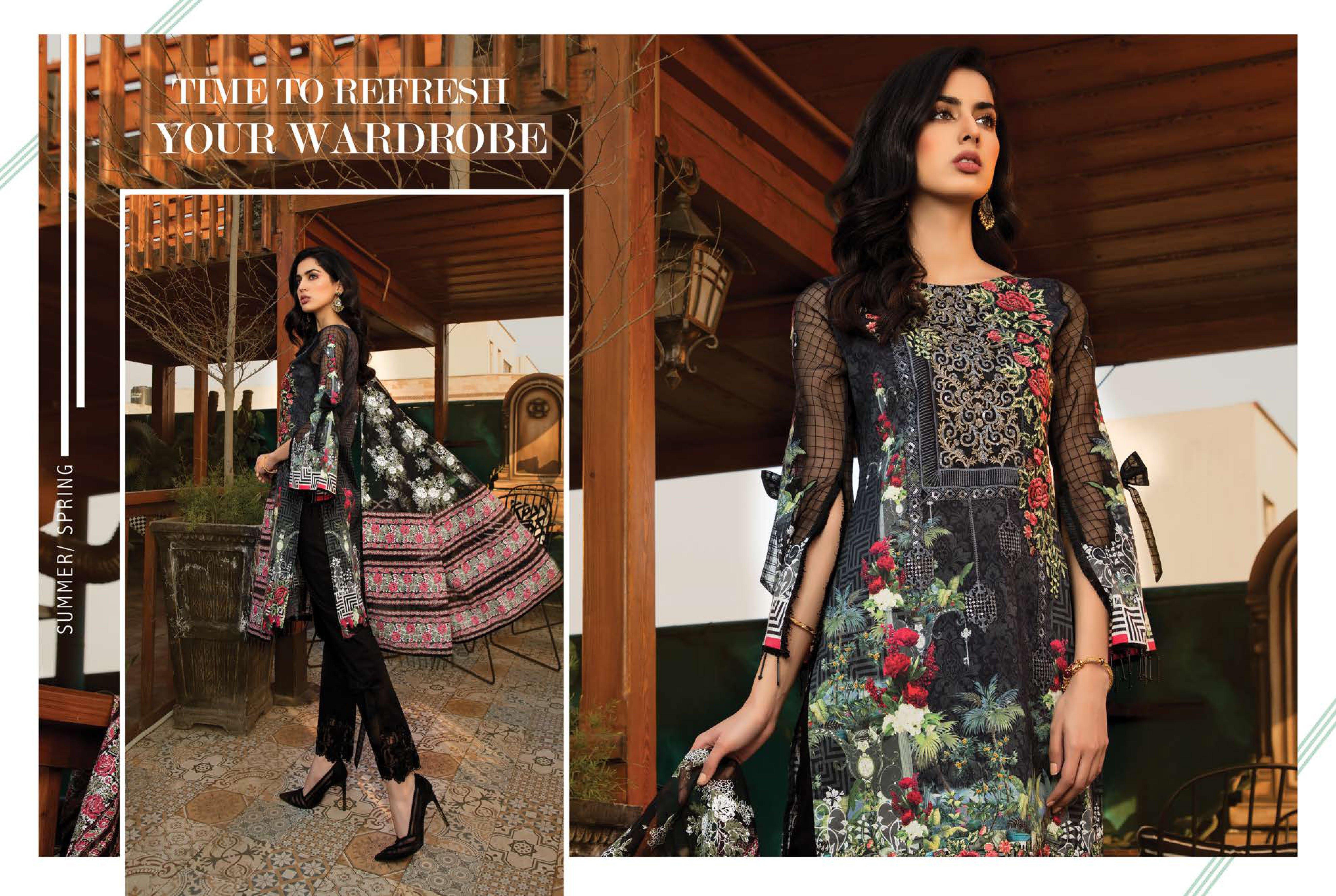 Simrans Kids Digital Print Kameez Outfit with Net Digital Print Sleeves AL164K Mother & Daughter - Desi Posh