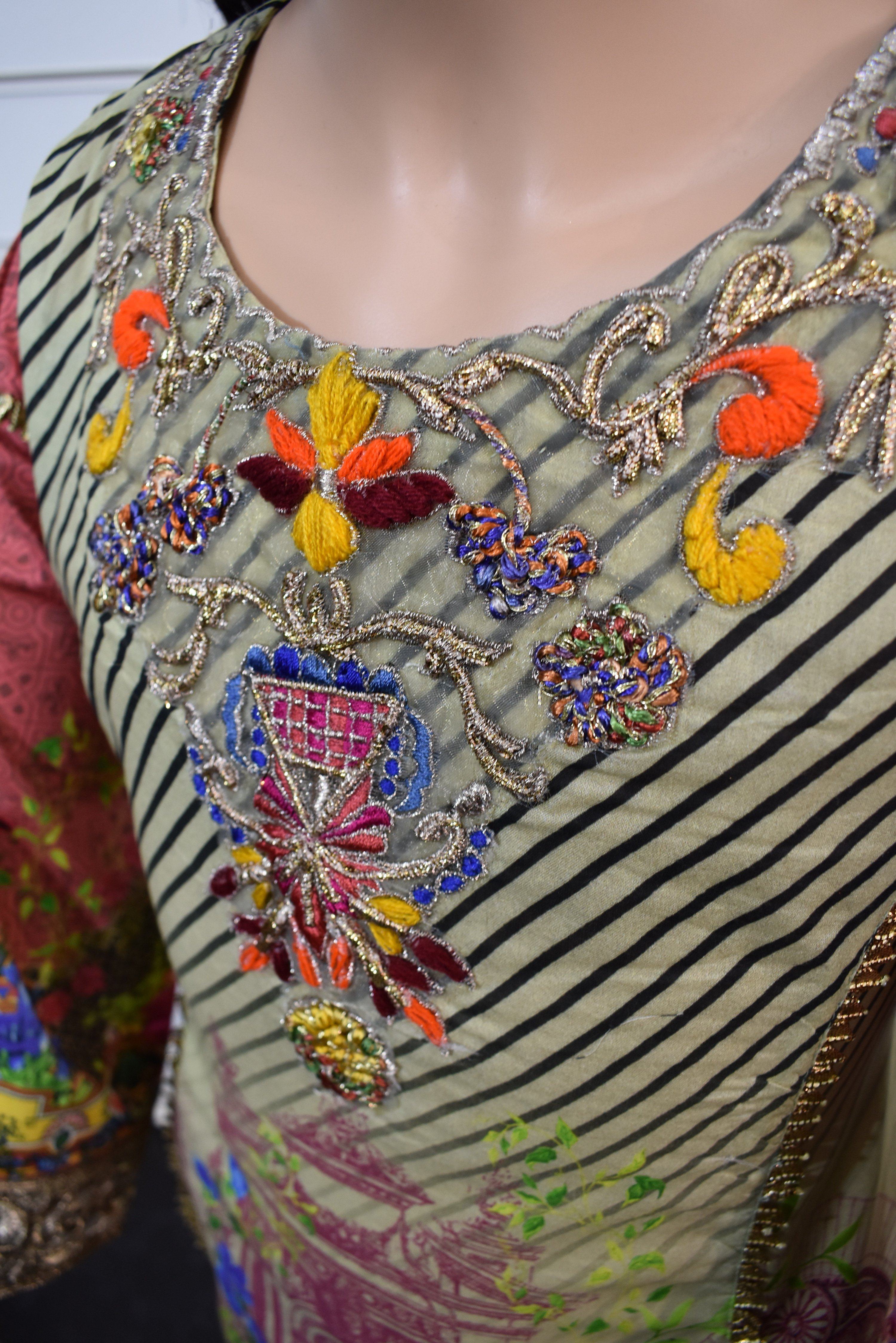 Simrans Kids Digital Print Outfit with Printed Sharara Trousers AL21K - Desi Posh