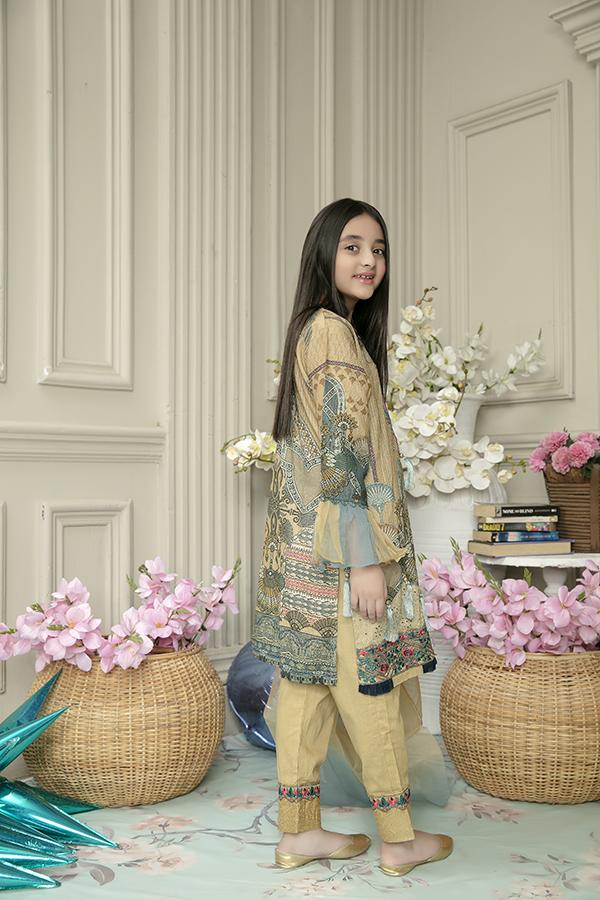 Simrans Masoori Kids Eid Outfit with Embroidered Trousers ML27K DesiP 