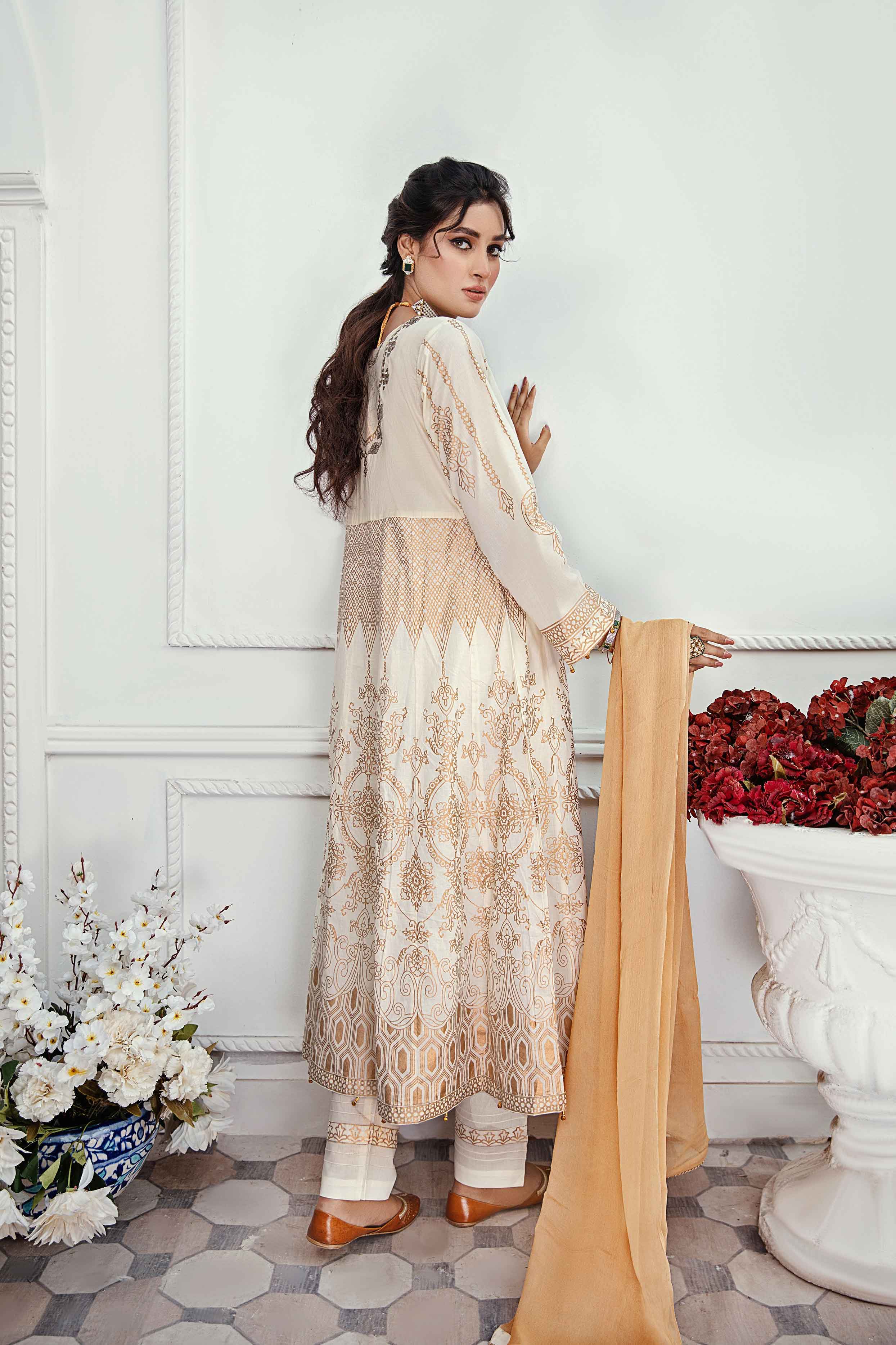 Simrans Mirror Embroidered Long Dress Outfit 25235 DesiPosh