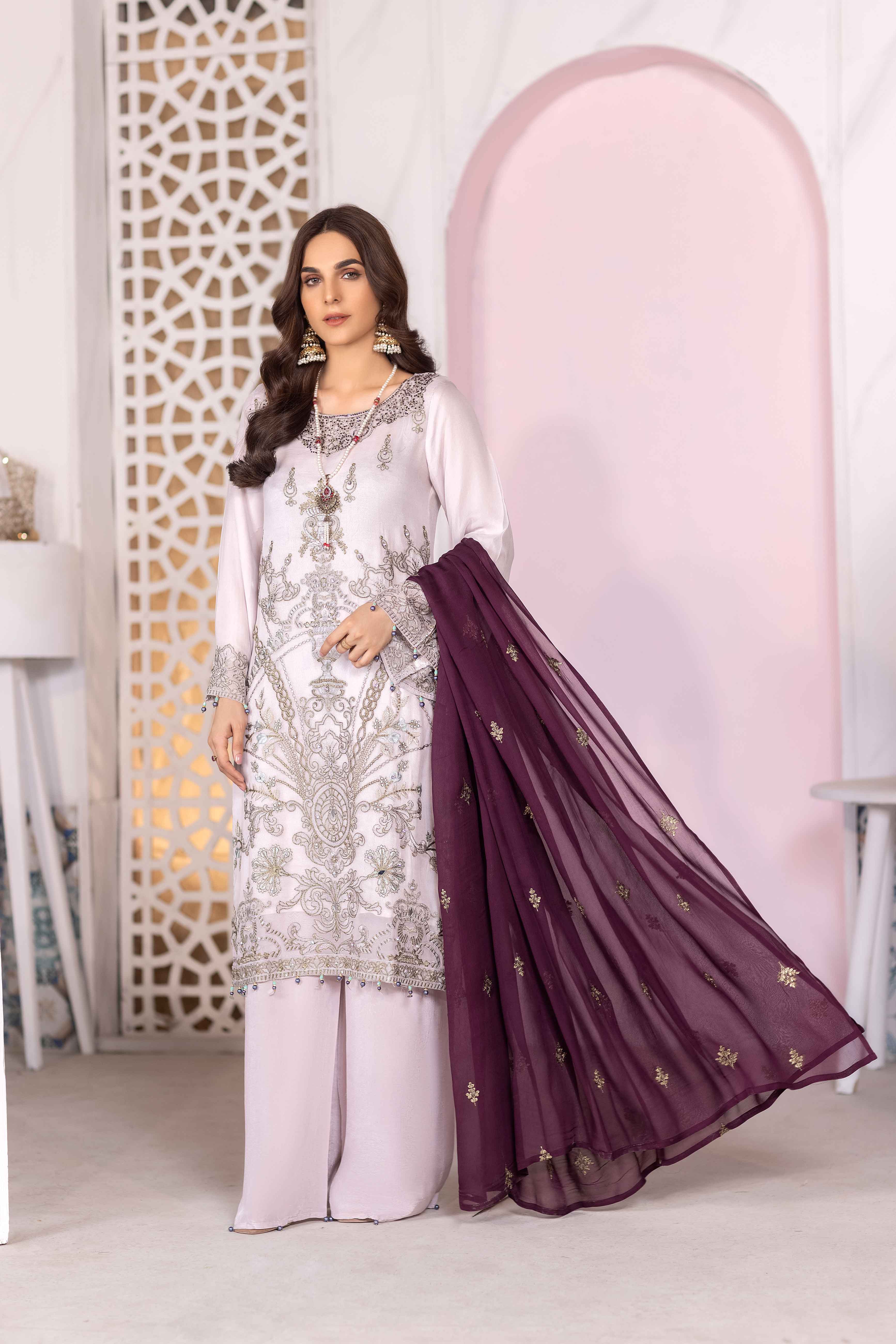 Simrans Mother & Daughter Chiffon Eid Outfit Cosmic Sky