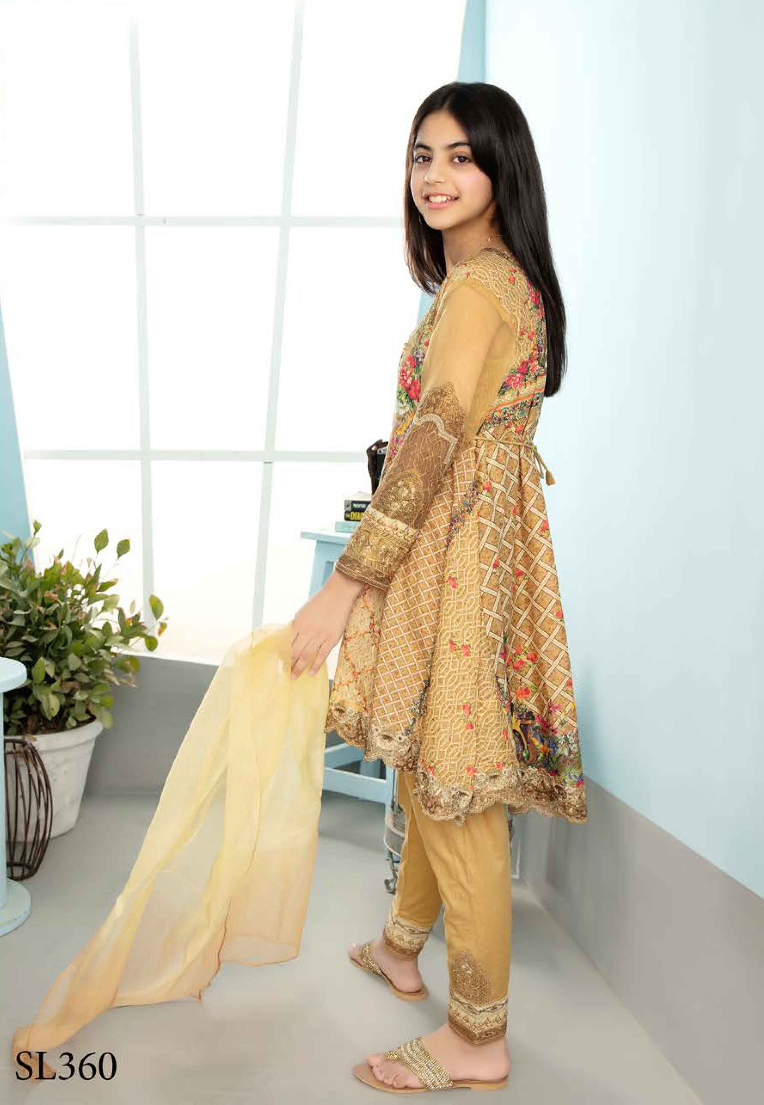 pakistani kids gold outfit