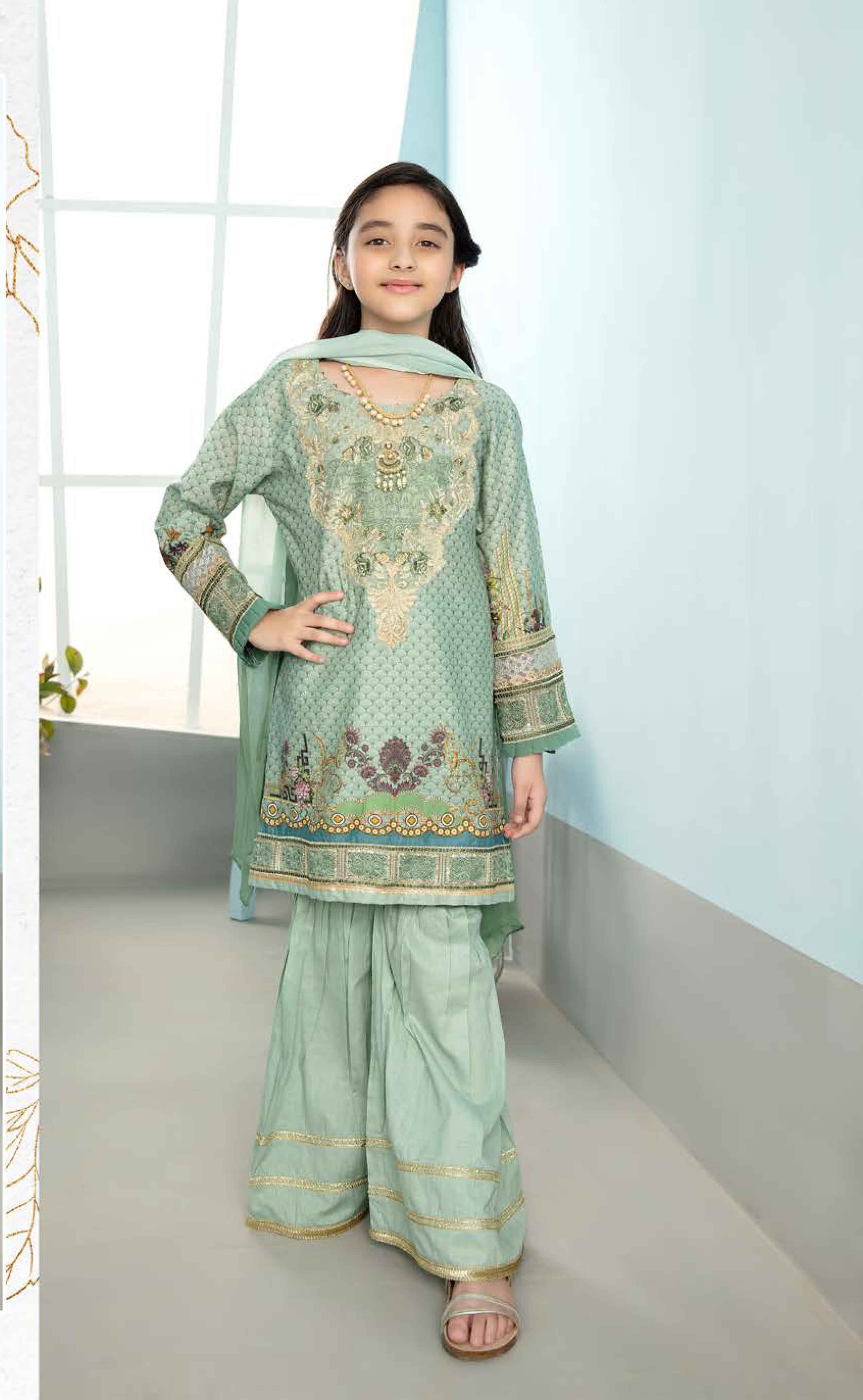 Simrans Mother & Daughter Digital Print Gharara Girls Outfit AL363K DesiP 