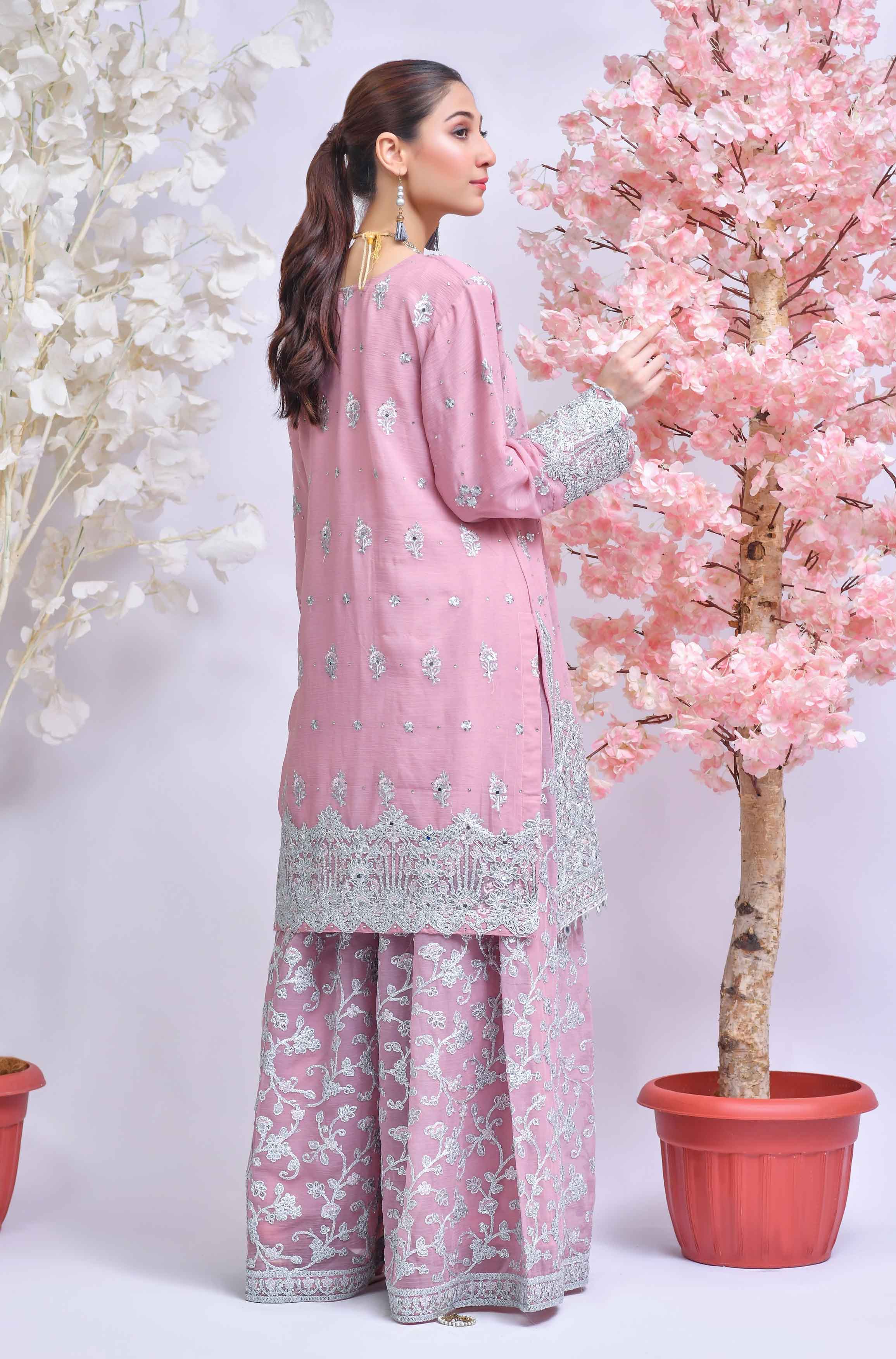 dusty pink sharara suit
