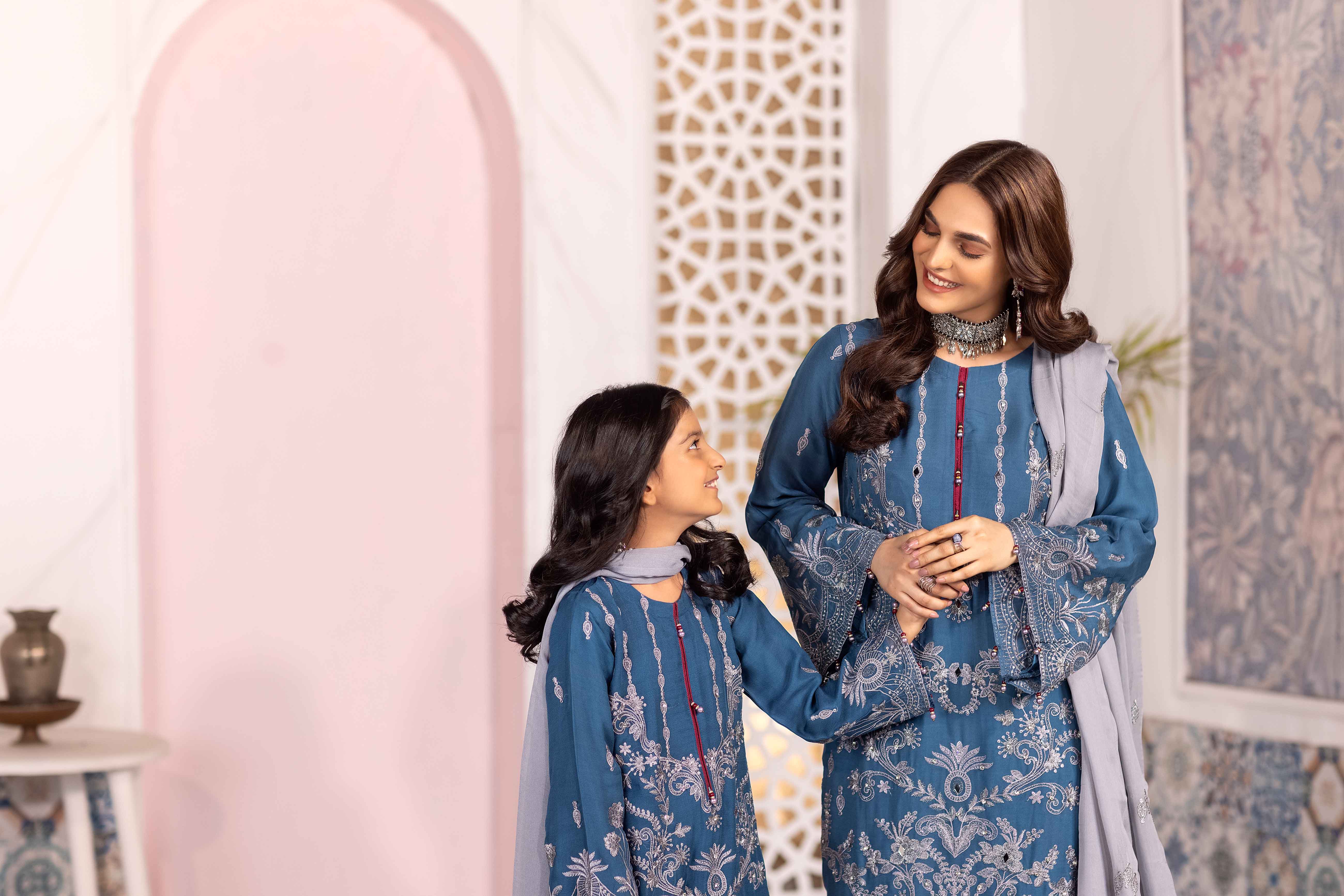 pakistani chiffon mummy and me suit