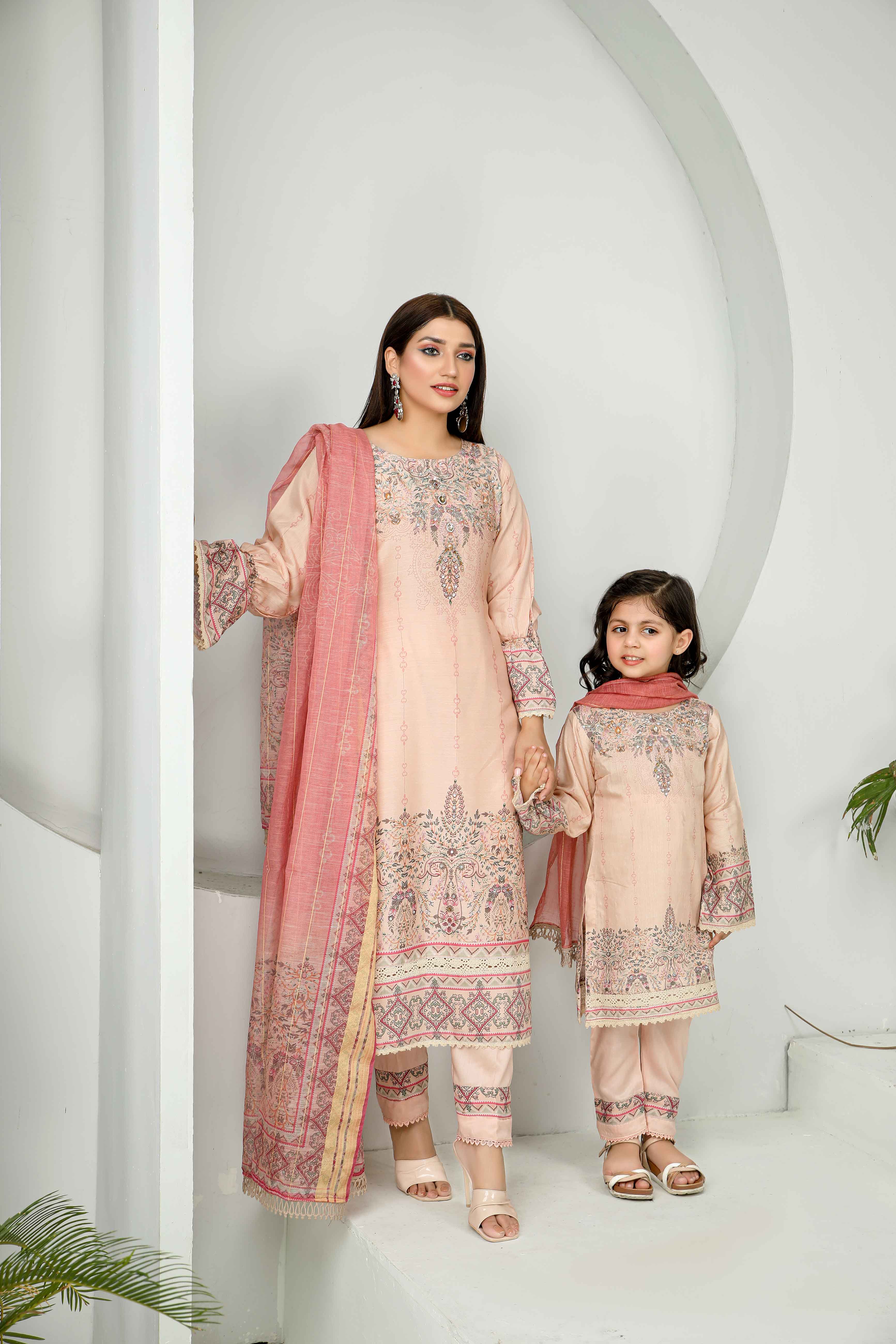 Simrans Mummy & Me Viscose Girls Suit SK01K