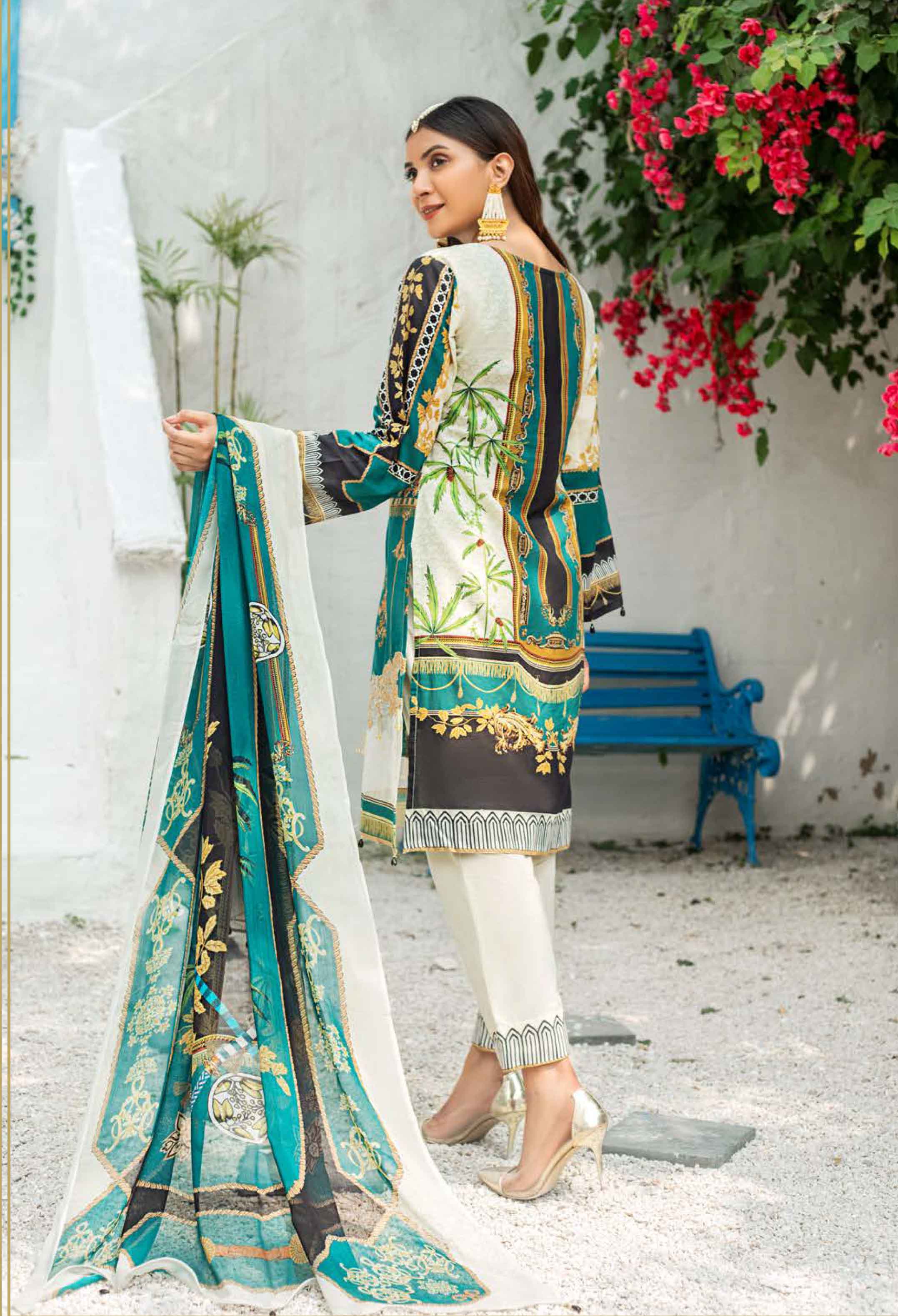 Simrans Rubab Digital Print Premium Summer Lawn Mummy & Me Outfit with Digital Print Chiffon Dupatta SKC05 - Desi Posh