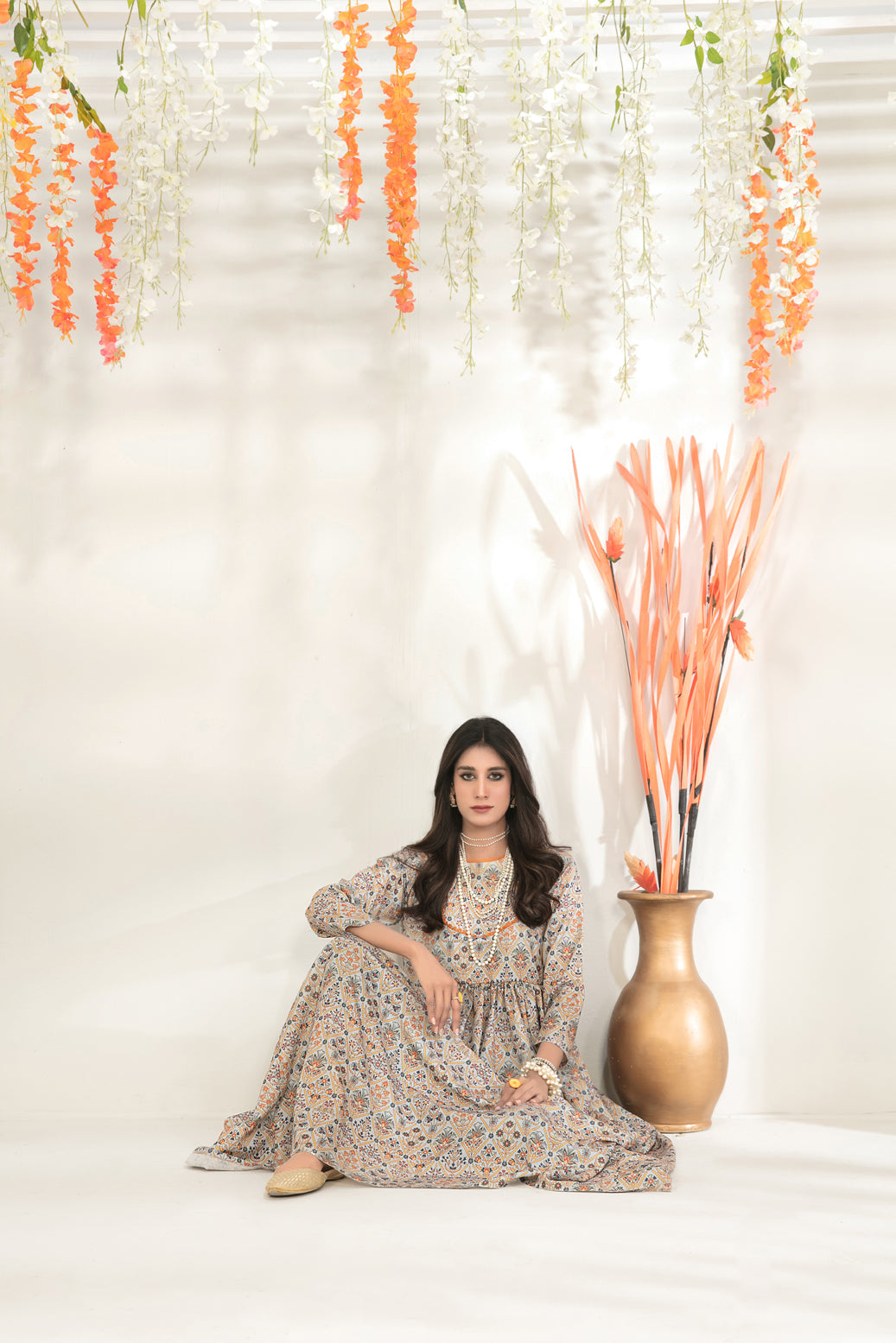 Tawakkal PK Printed Ladies Maxi Dress D-1233 - Desi Posh